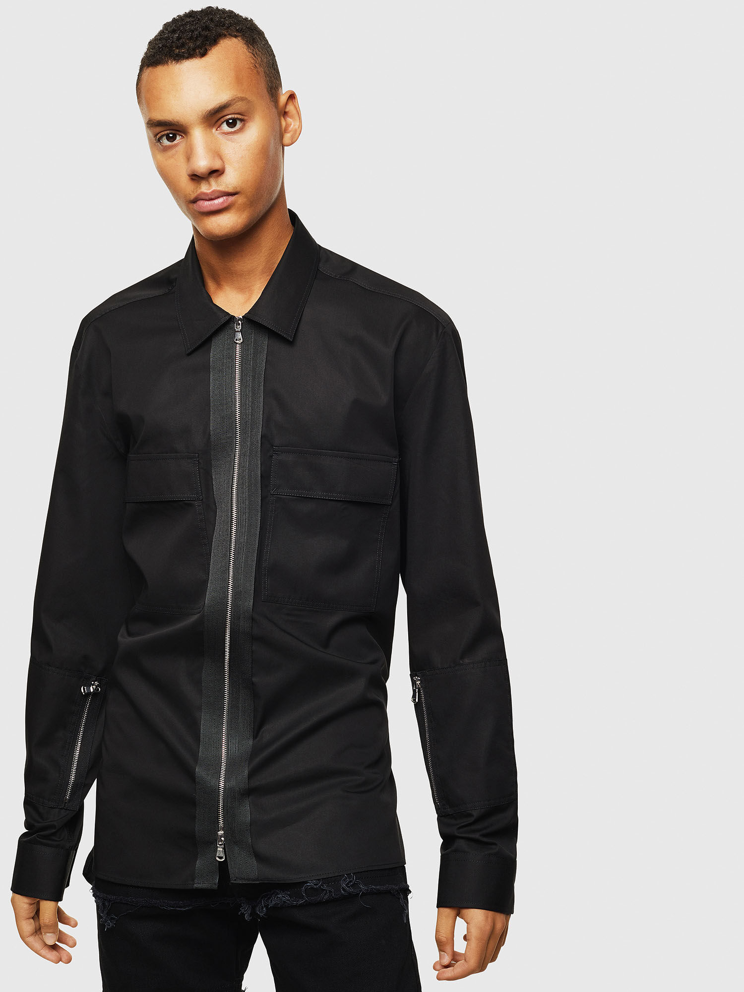 camisa con cremallera hombre