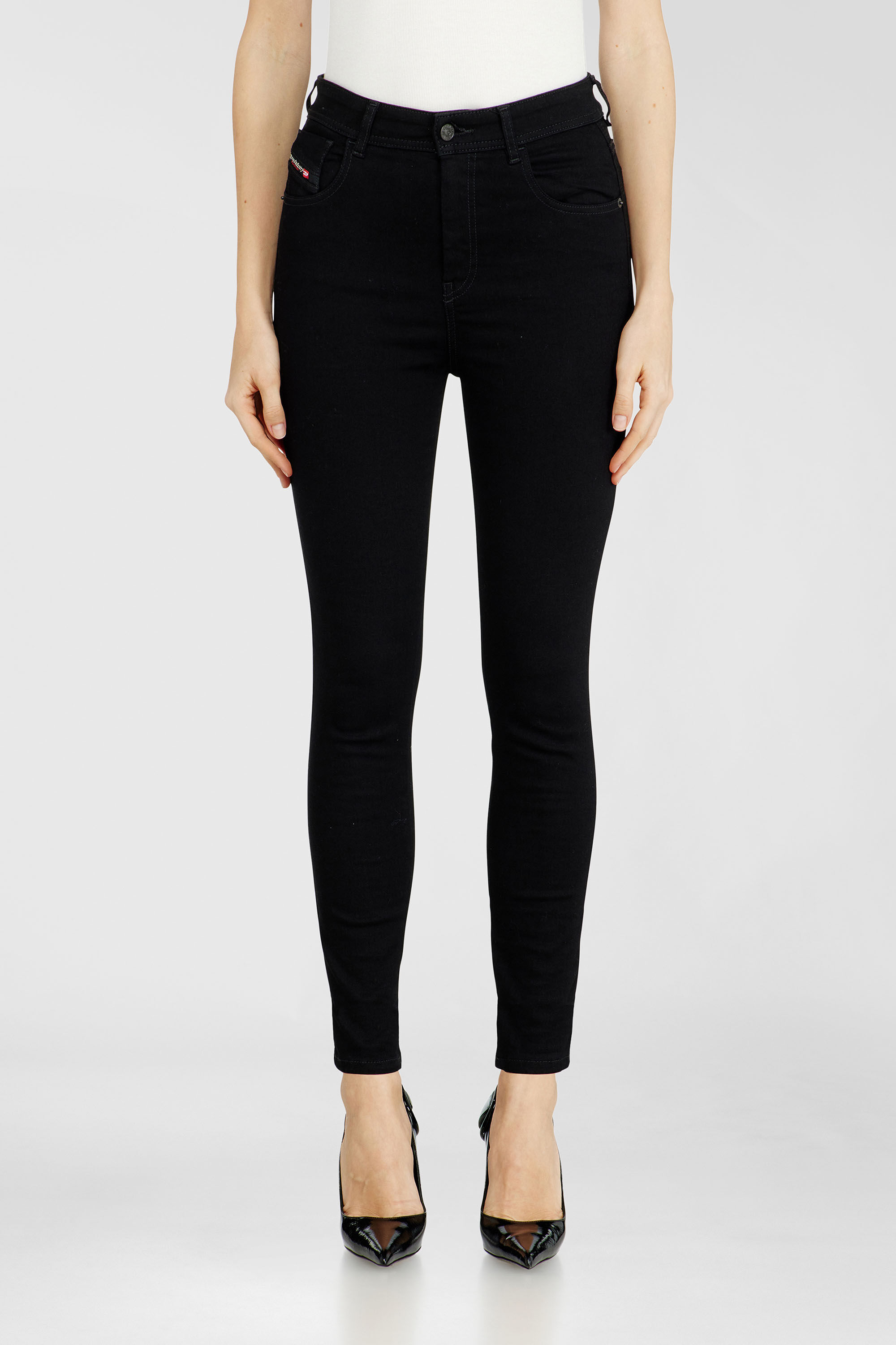 Diesel - Skinny Jeans 1984 Slandy-High 069EF Mujer, Negro/Gris oscuro - 4