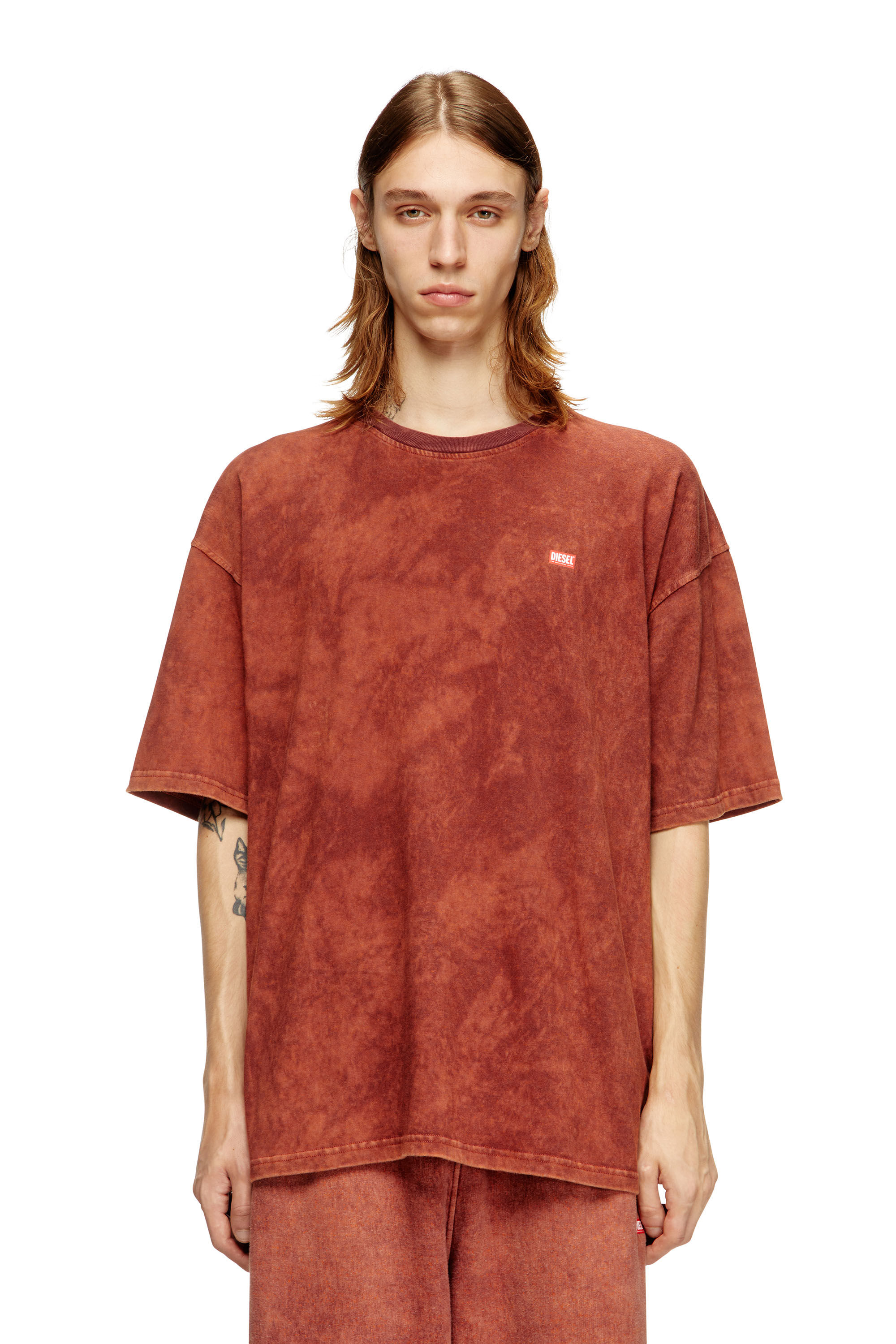 Diesel - T-BOXT-T4, Camiseta de jersey vanisèe con logo Hombre in Marrón - 3