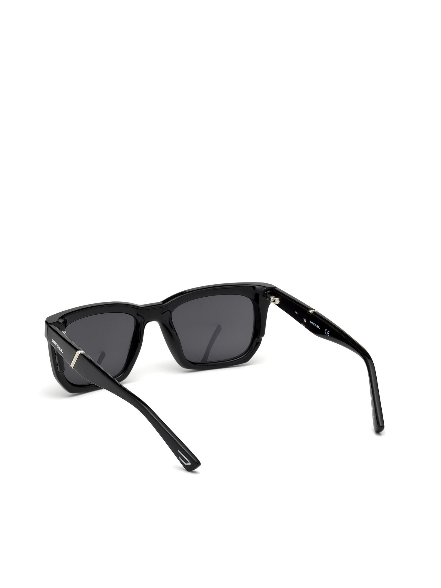 Diesel - DL0254, Gafas de montura cuadrada con pequeños protectores laterales Hombre in Negro - 2