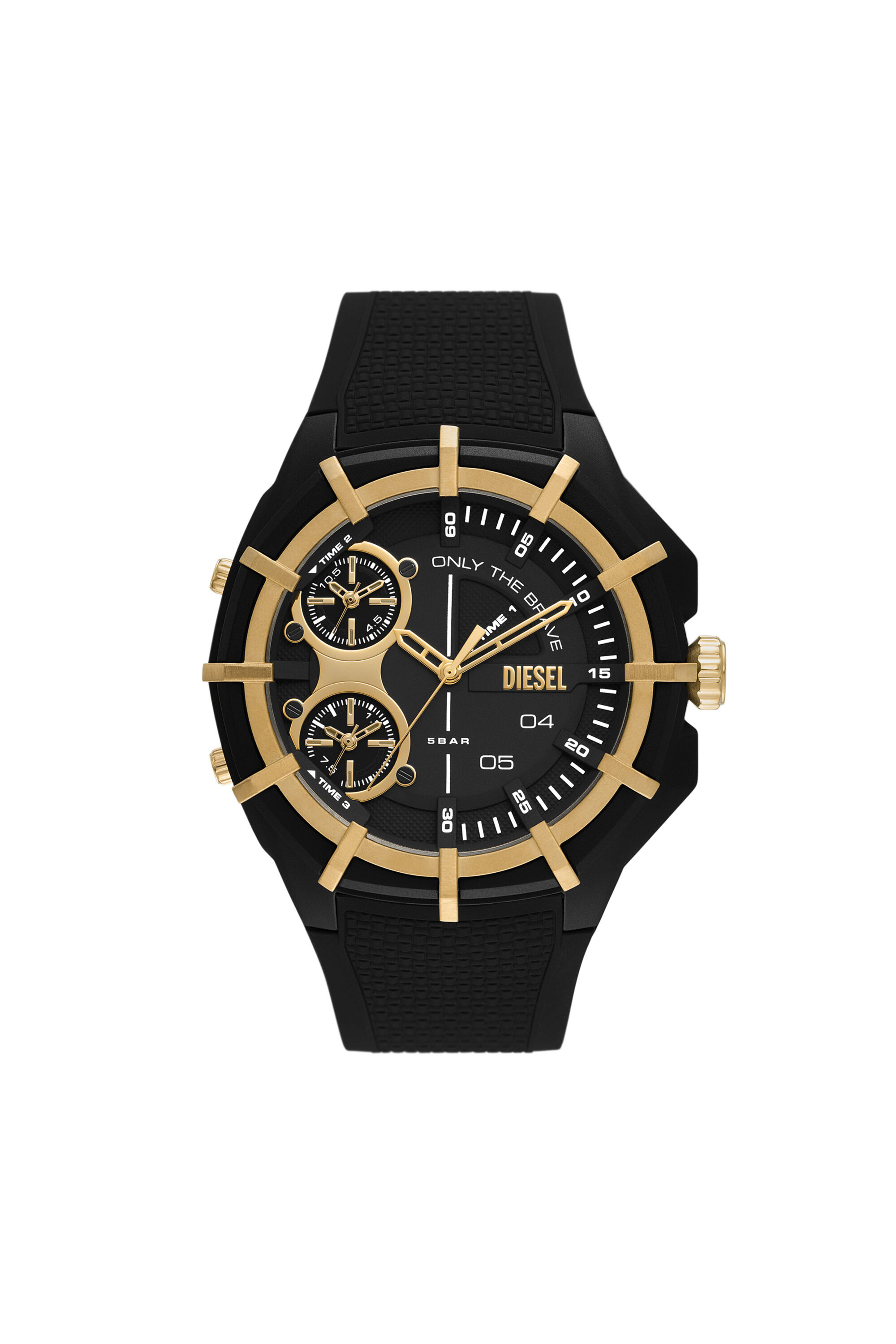DZ1987 Hombre: Reloj Framed de silicona negra con tres agujas | Diesel