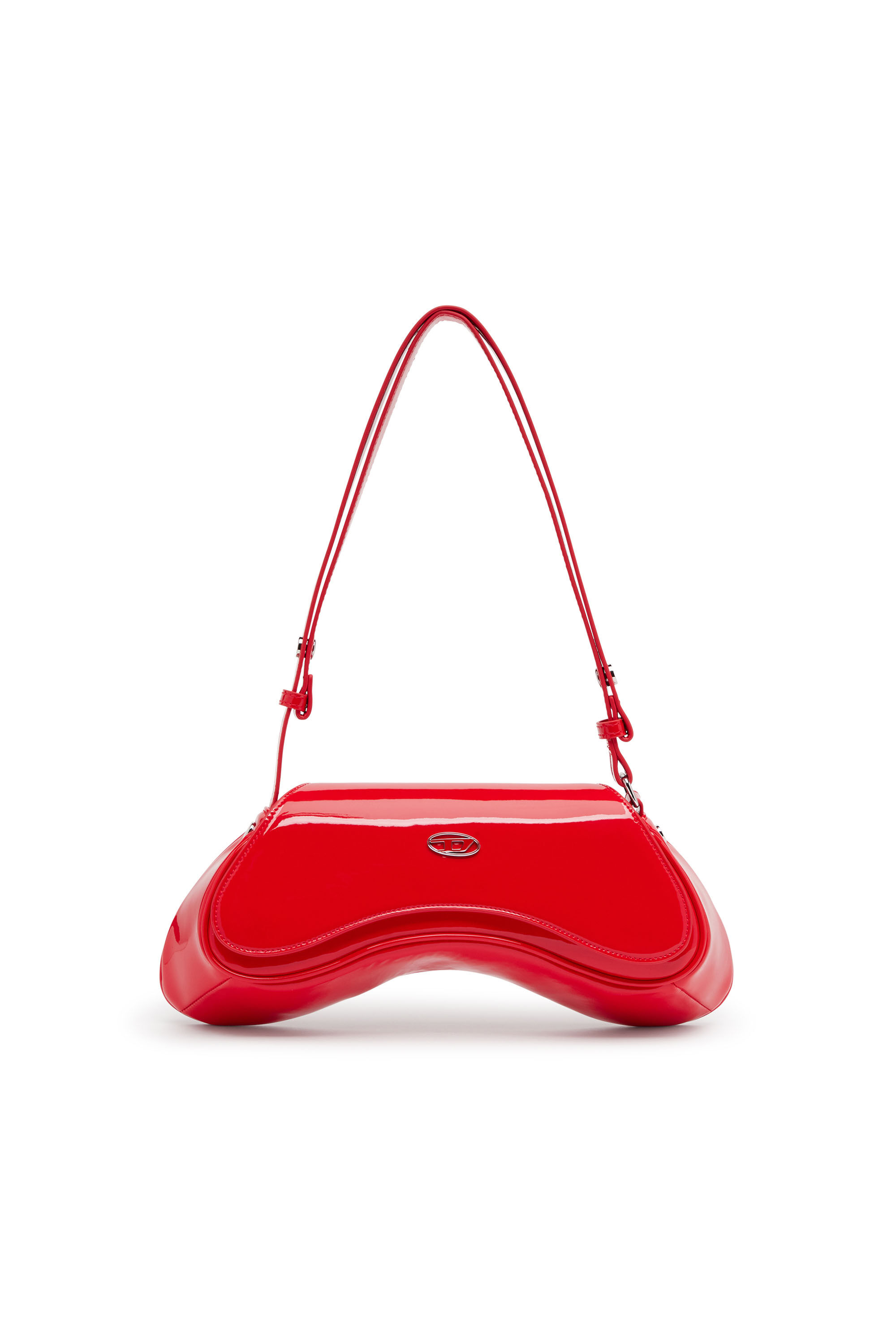 送料関税込み☆DIESEL PLAY CROSSBODY ロゴ エナメル バッグ Women's Play-Glossy crossbody bag | Red | Diesel