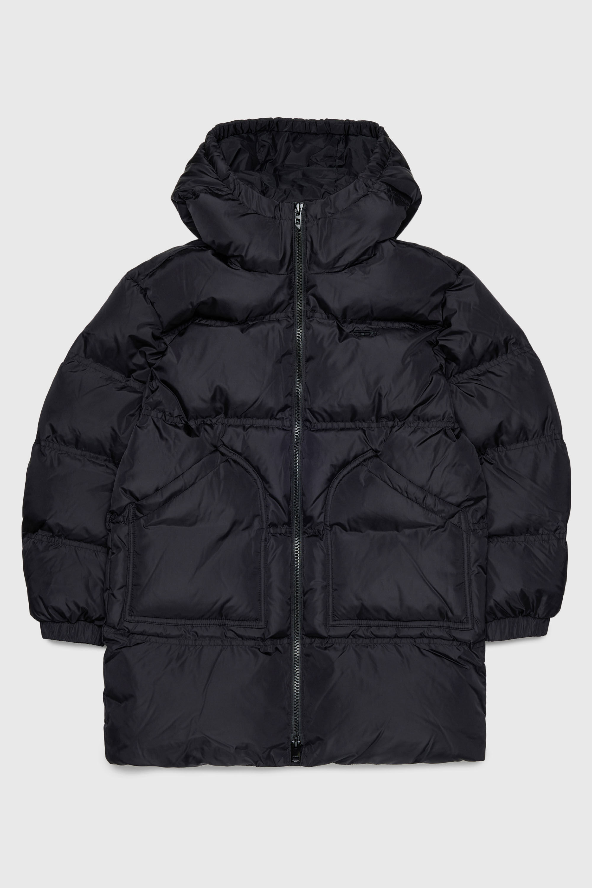 Diesel - JRIVONLONG, Abrigo acolchado con bolsillos oversize Unisex in Negro - 1