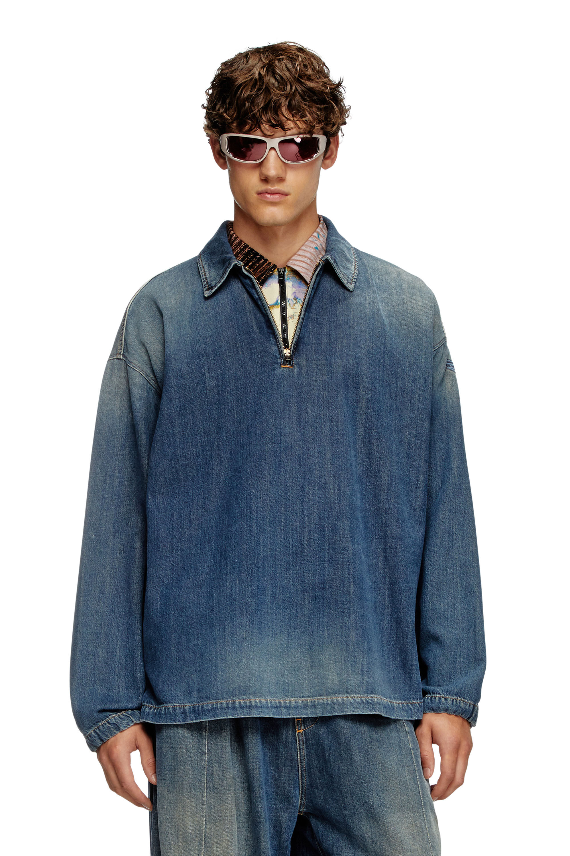 Diesel - D-BRADDY-FSF, Camisa fácil de poner en denim ligero de estilo utility Hombre in Azul marino - 3