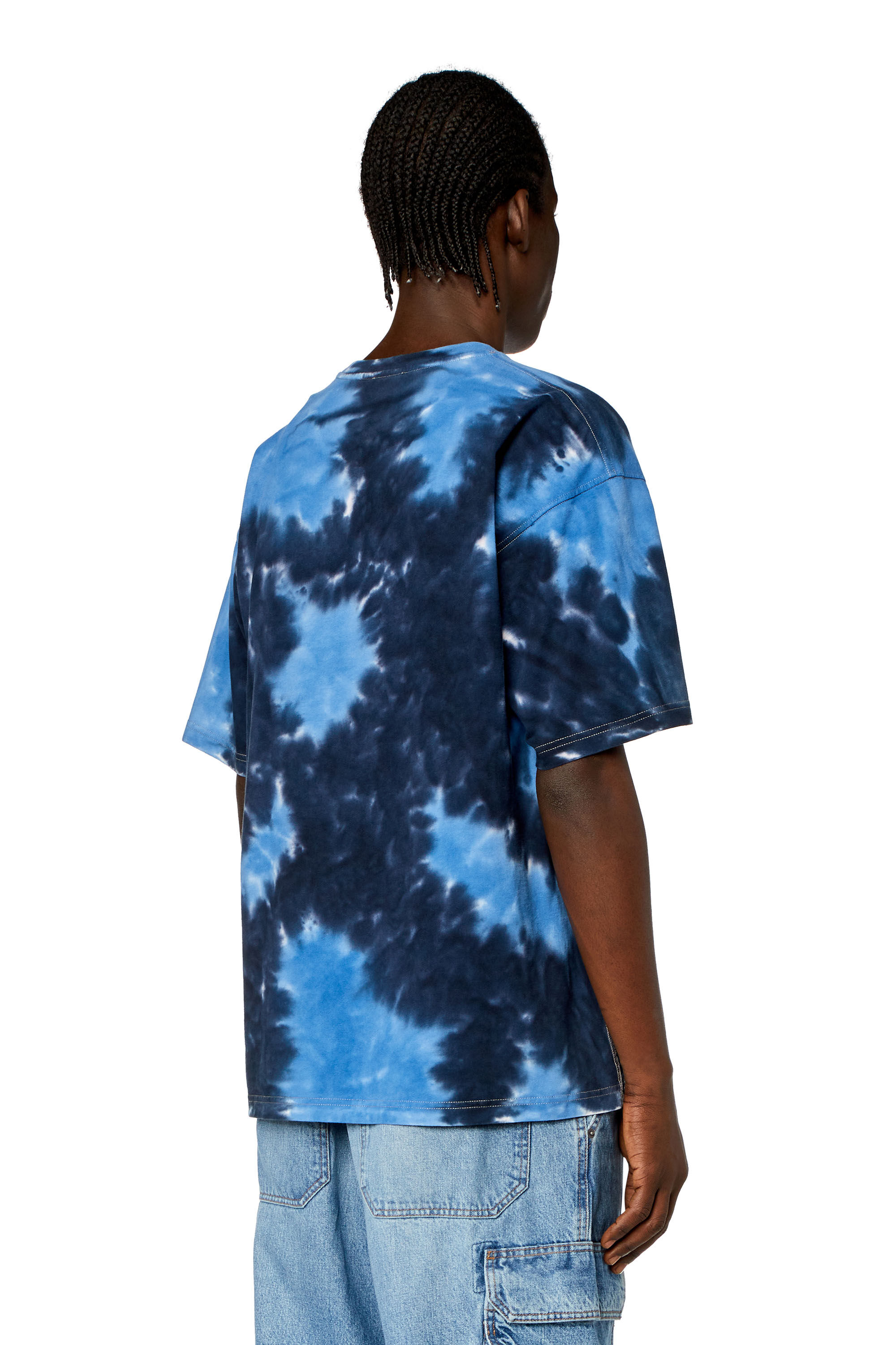 Diesel - T-BOXT-N15, Camiseta de tejido teñido con la técnica tie-dye Hombre in Azul marino - 3