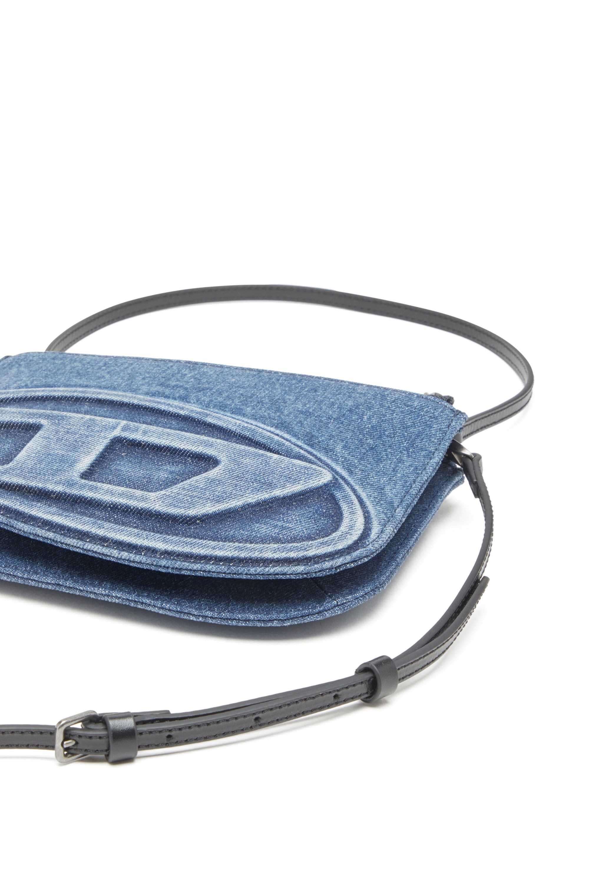 Diesel - 1DR TWIN, Bolso de doble compartimento de hombro de denim solarizado Mujer in Azul marino - 2
