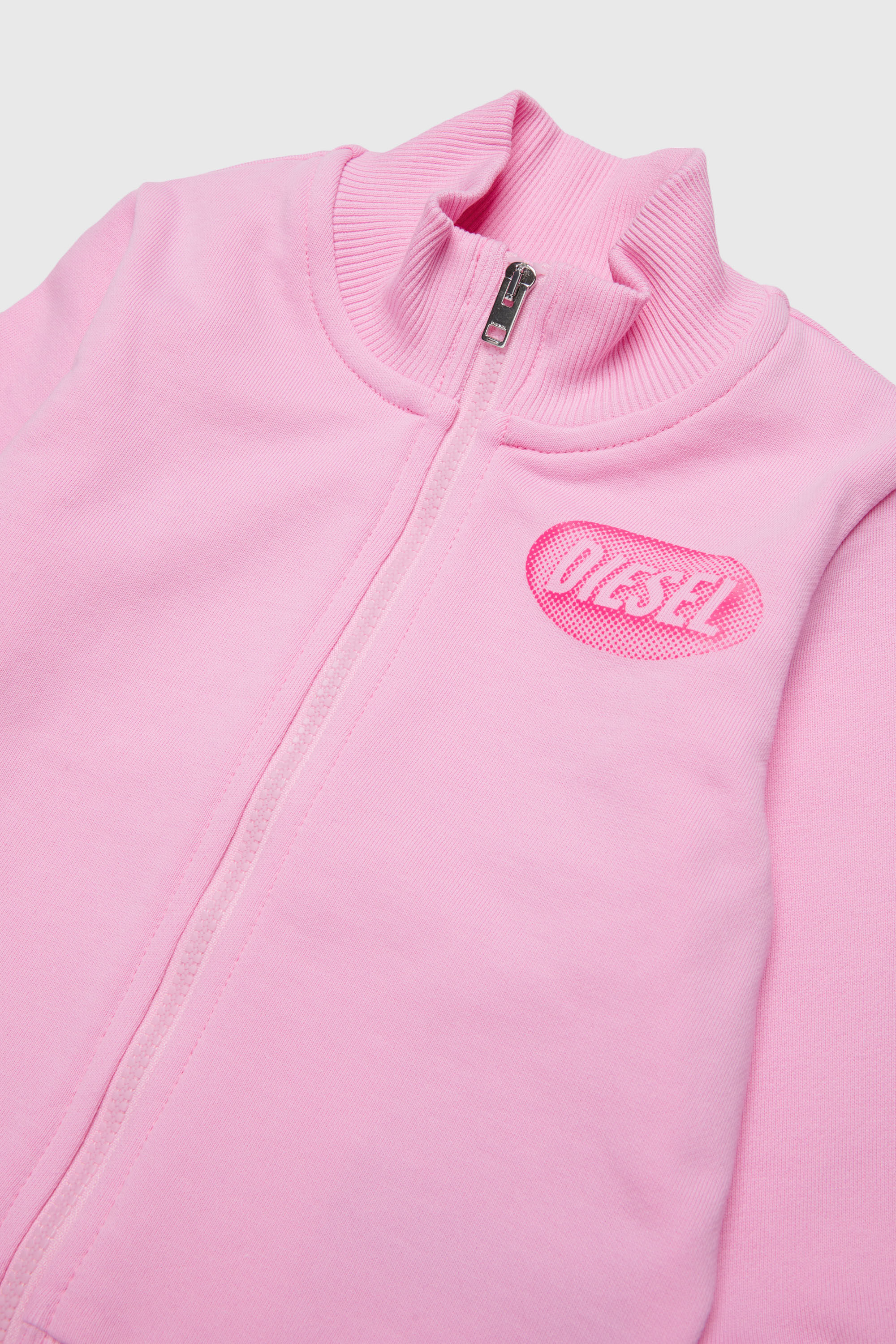 Diesel - SDSELZIPB, Sudadera con cremallera y estampado de logo Unisex in Rosa - 3
