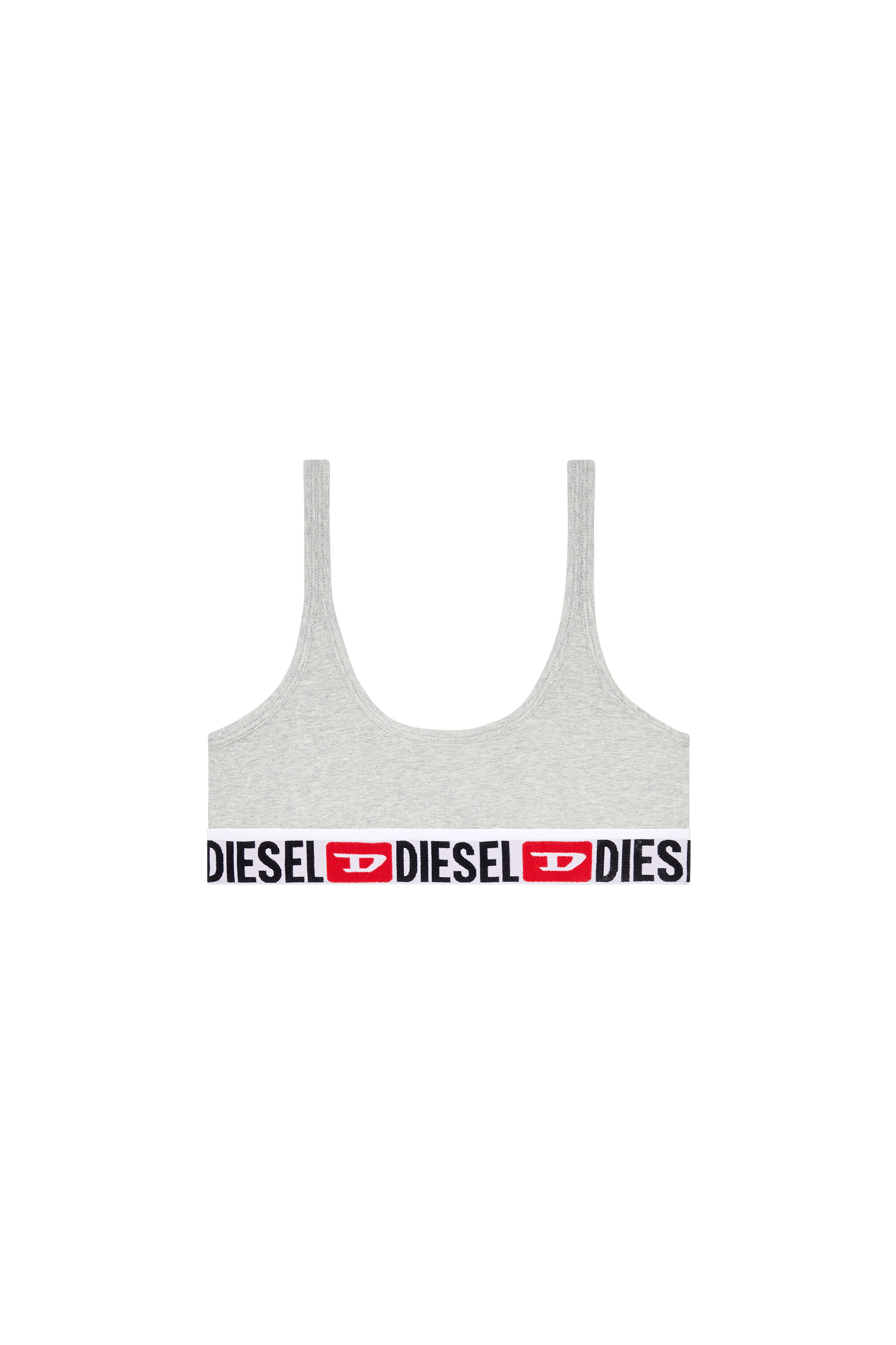 Diesel - UFSB-ORIBA, Woman Ribbed bralette with logo band in Grey - Image 2