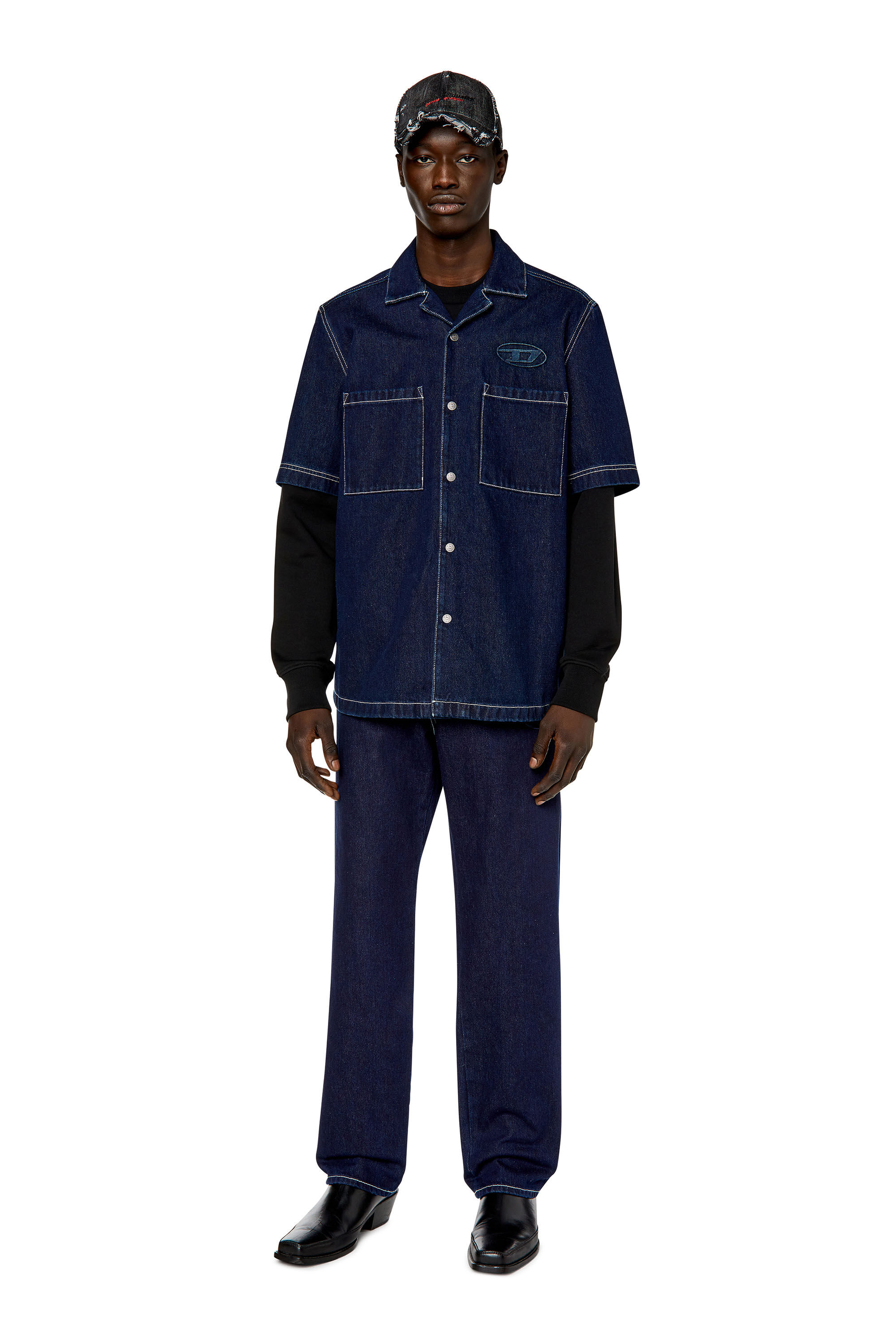 Diesel - 2010 D-Macs 09F19 Straight Jeans, Azul Oscuro - Image 1