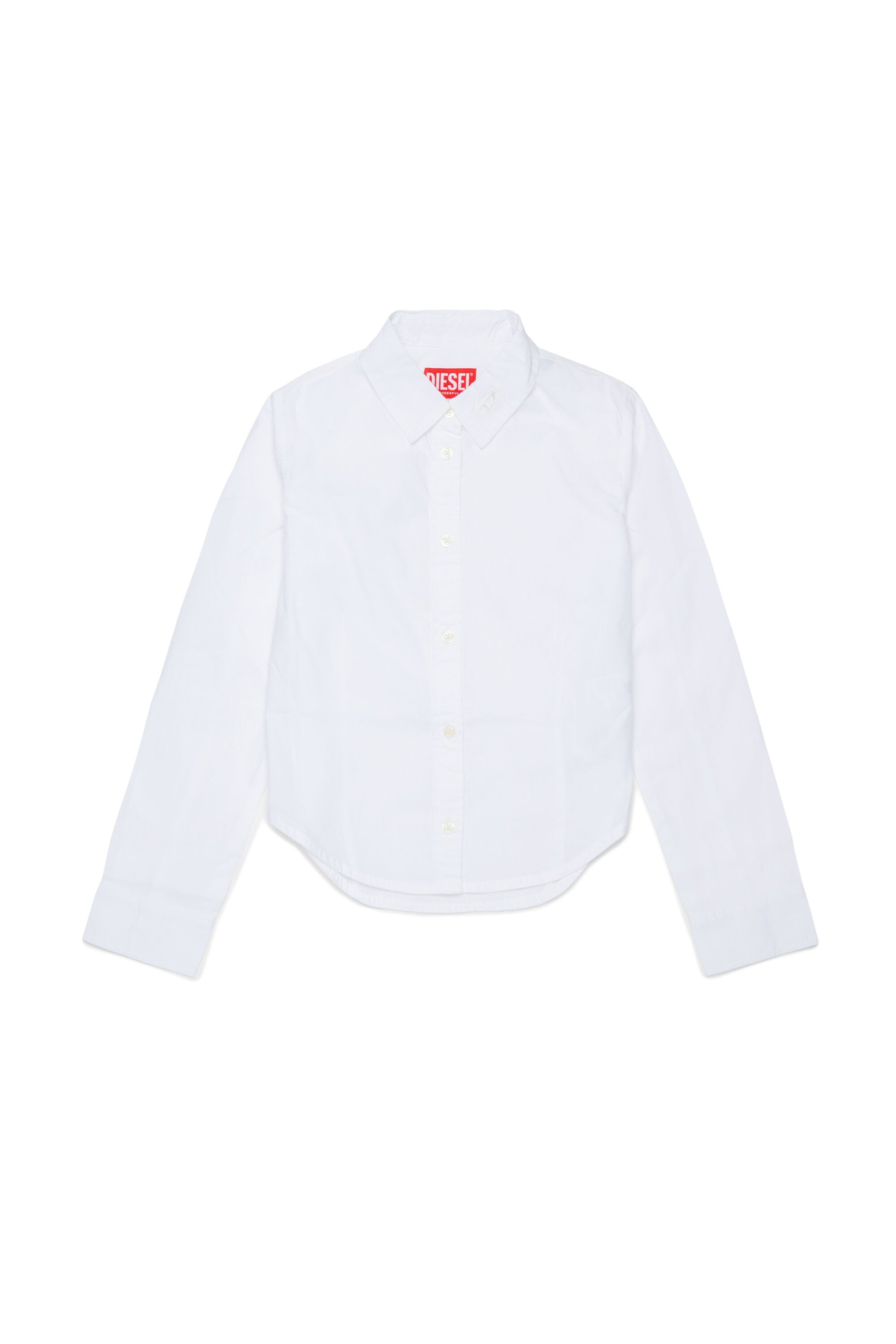Diesel - CLAIRE, Camisa de algod&oacute;n con cuello Oval D Mujer in Blanco - 1