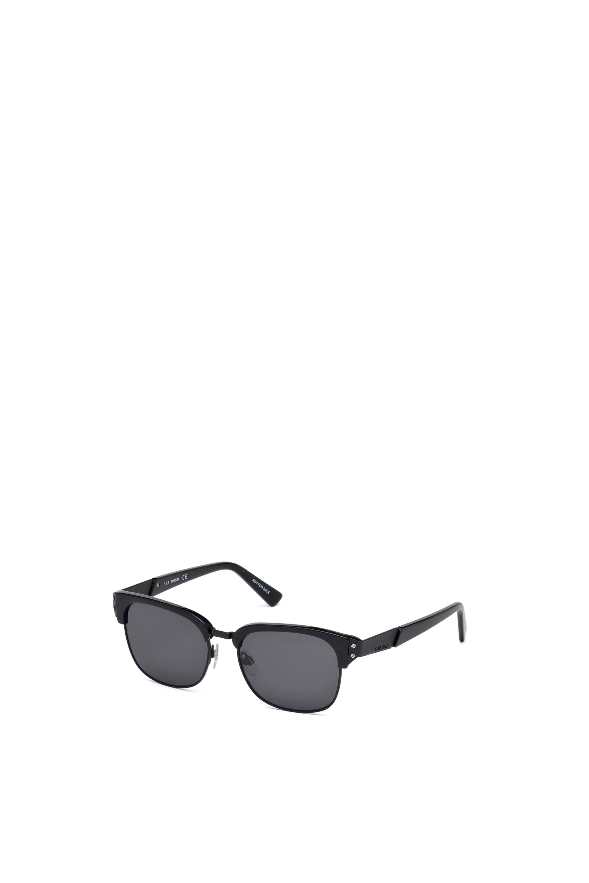 Diesel - DL0235, Gafas icónicas con puente metálico Unisex in Negro - 2