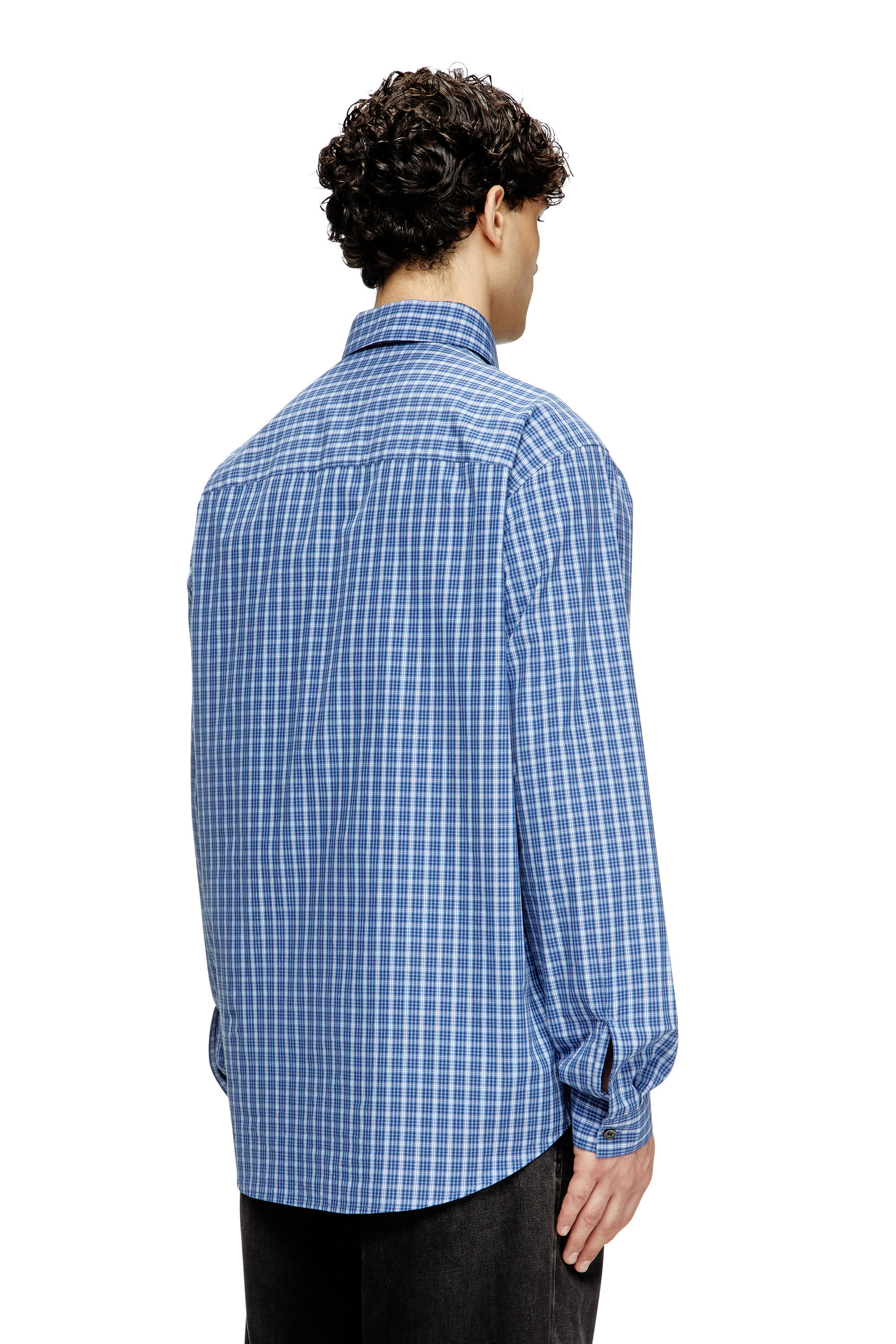Diesel - S-SIMPLY-DLBV, Camisa cuadros con bordado oval D Hombre in Azul marino - 3