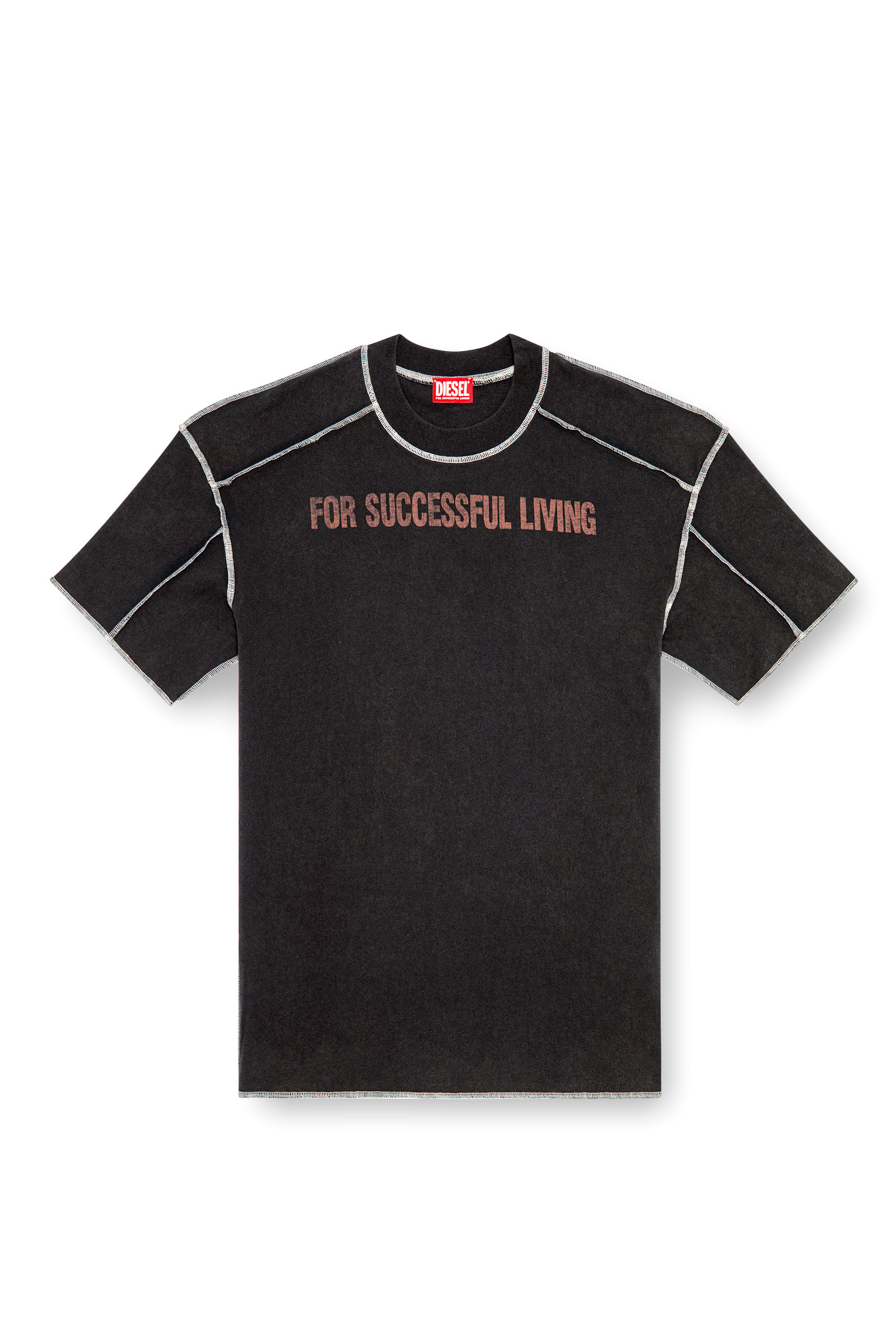 Camiseta con efecto de reves Hombre Negro Diesel