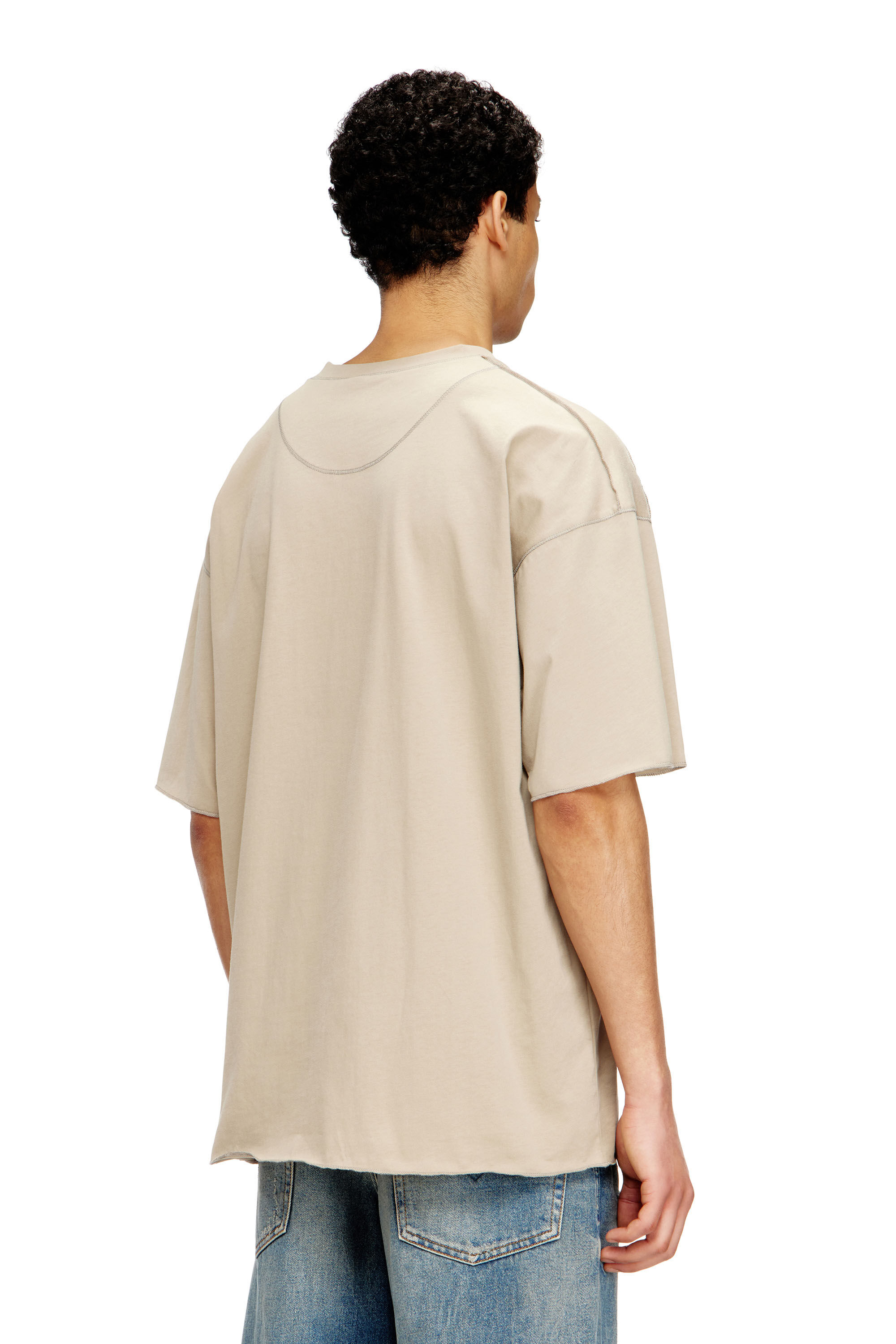 Diesel - T-CRAHOR-BOXT-T1, Camiseta de algodón con micro bordado Hombre in Beige - 4