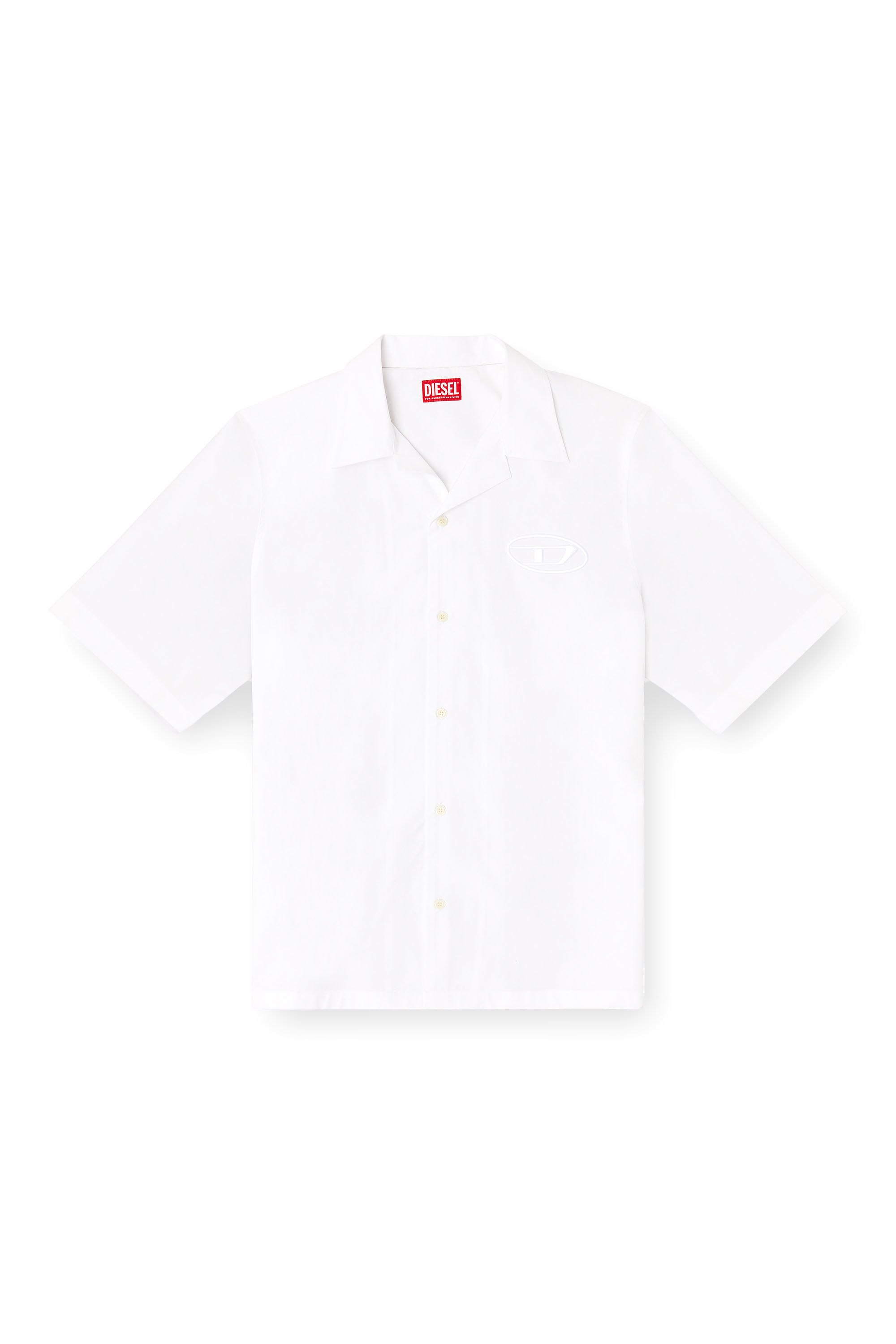 Diesel - S-MAC-PCAL, Camisa de bolos con Oval D Hombre in Blanco - 2