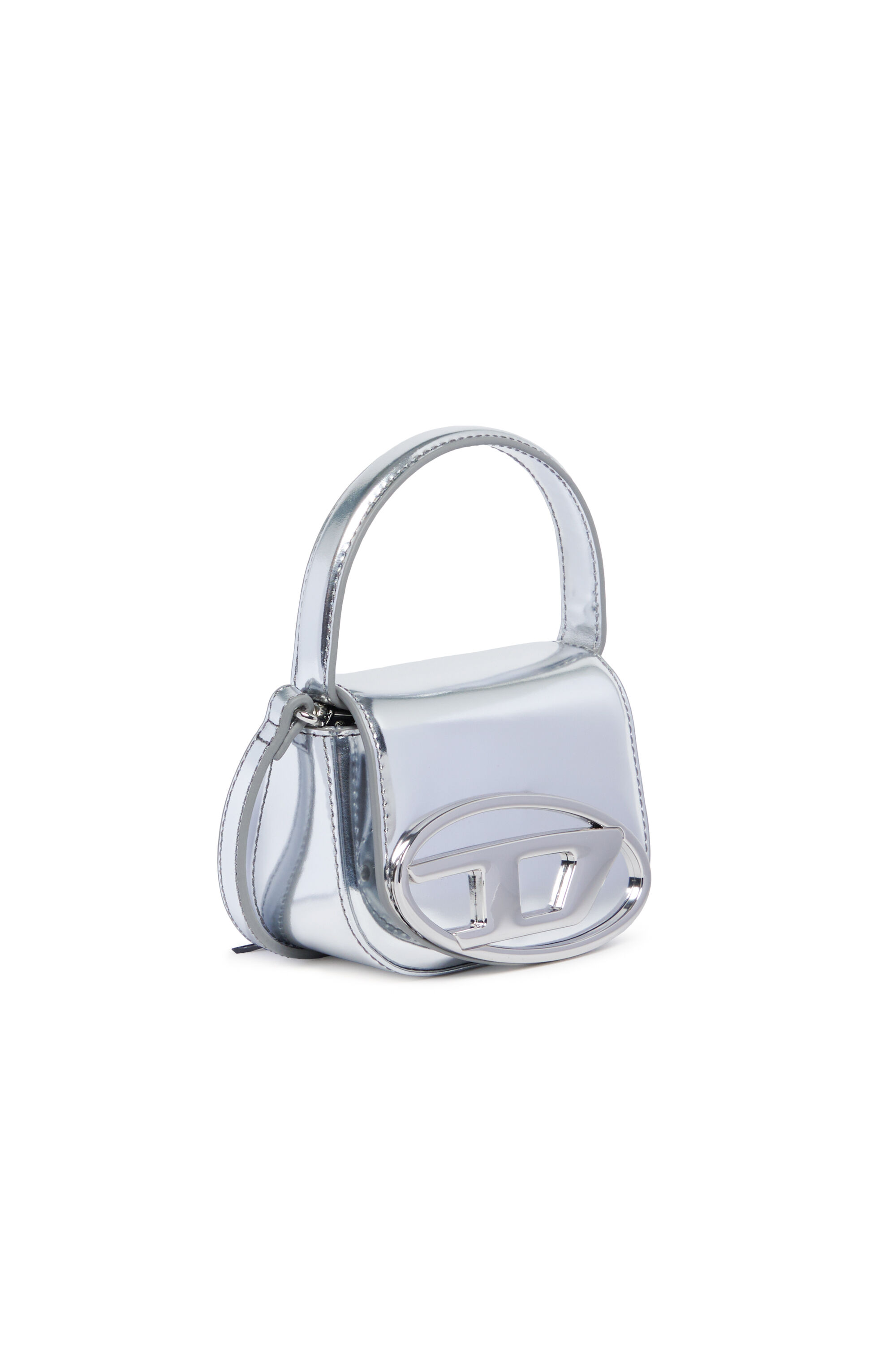 Diesel - 1DR XS, Minibolso icónico de cuero mate metálico Mujer in Plateado - 3