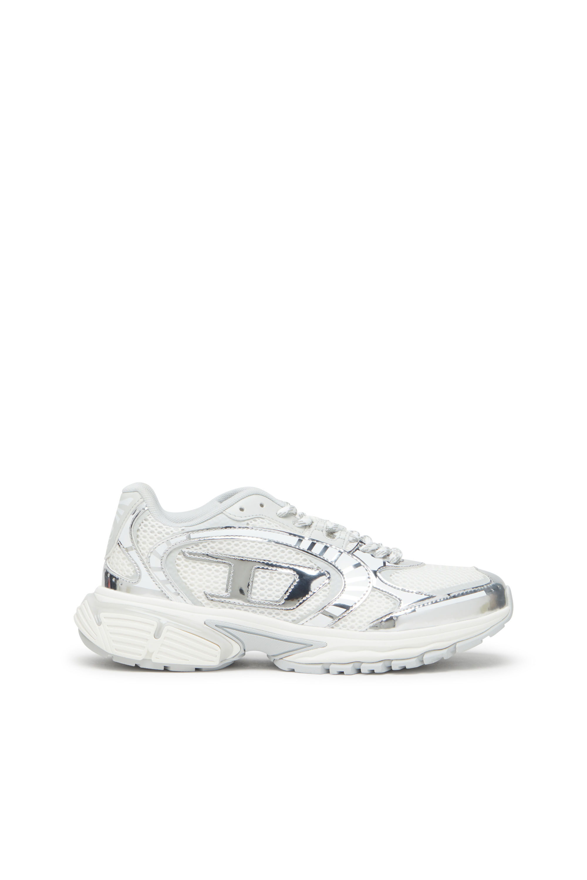 Diesel - S-PRO-V-DENSE LOW W, S-Pro-V-Dense-Deportivas de malla metálica con logotipo Oval D Mujer in Blanco - 1