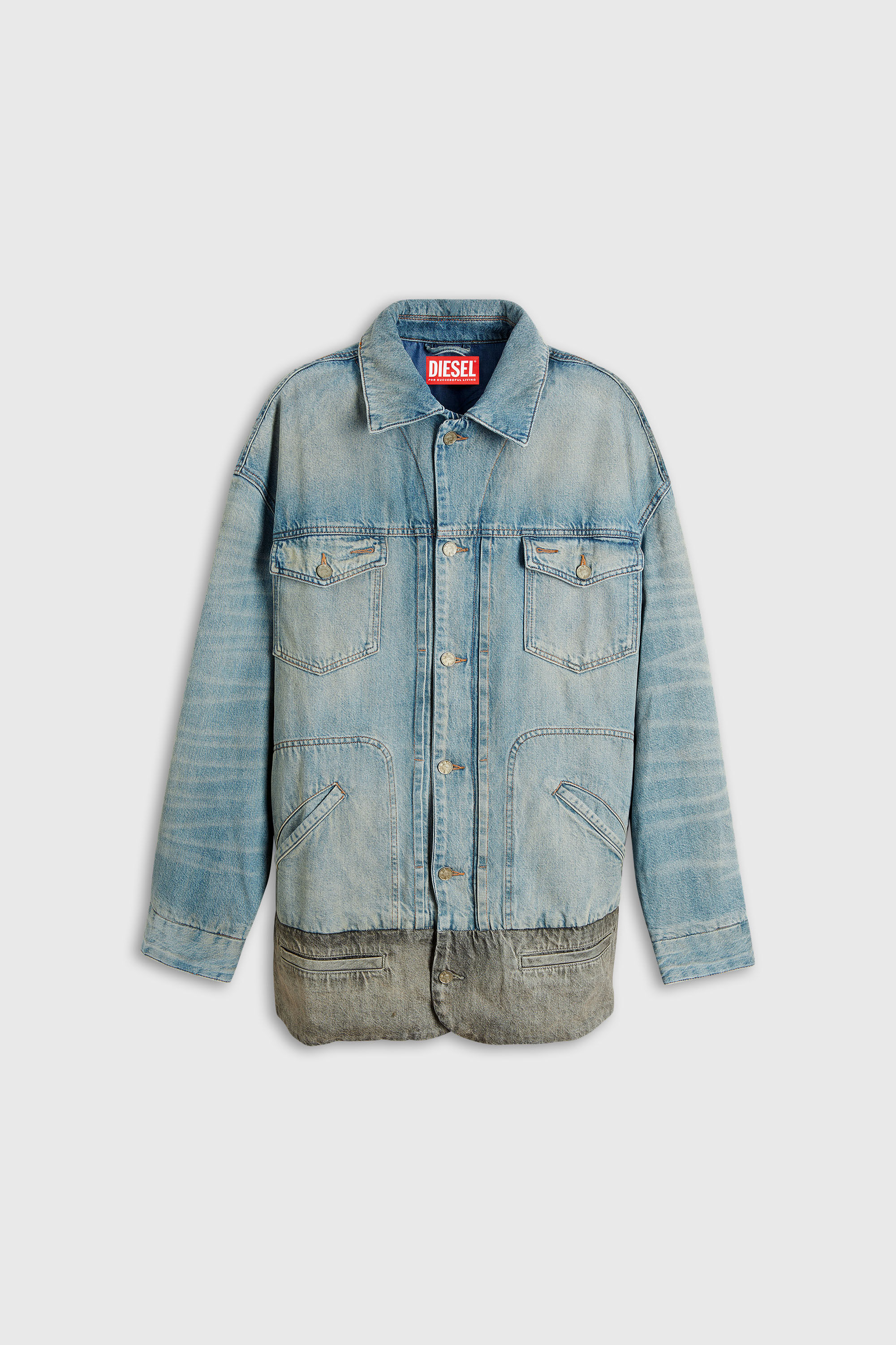 Diesel - D-ARI-S, Chaqueta vaquera con bajo en contraste Hombre in Multicolor - 2