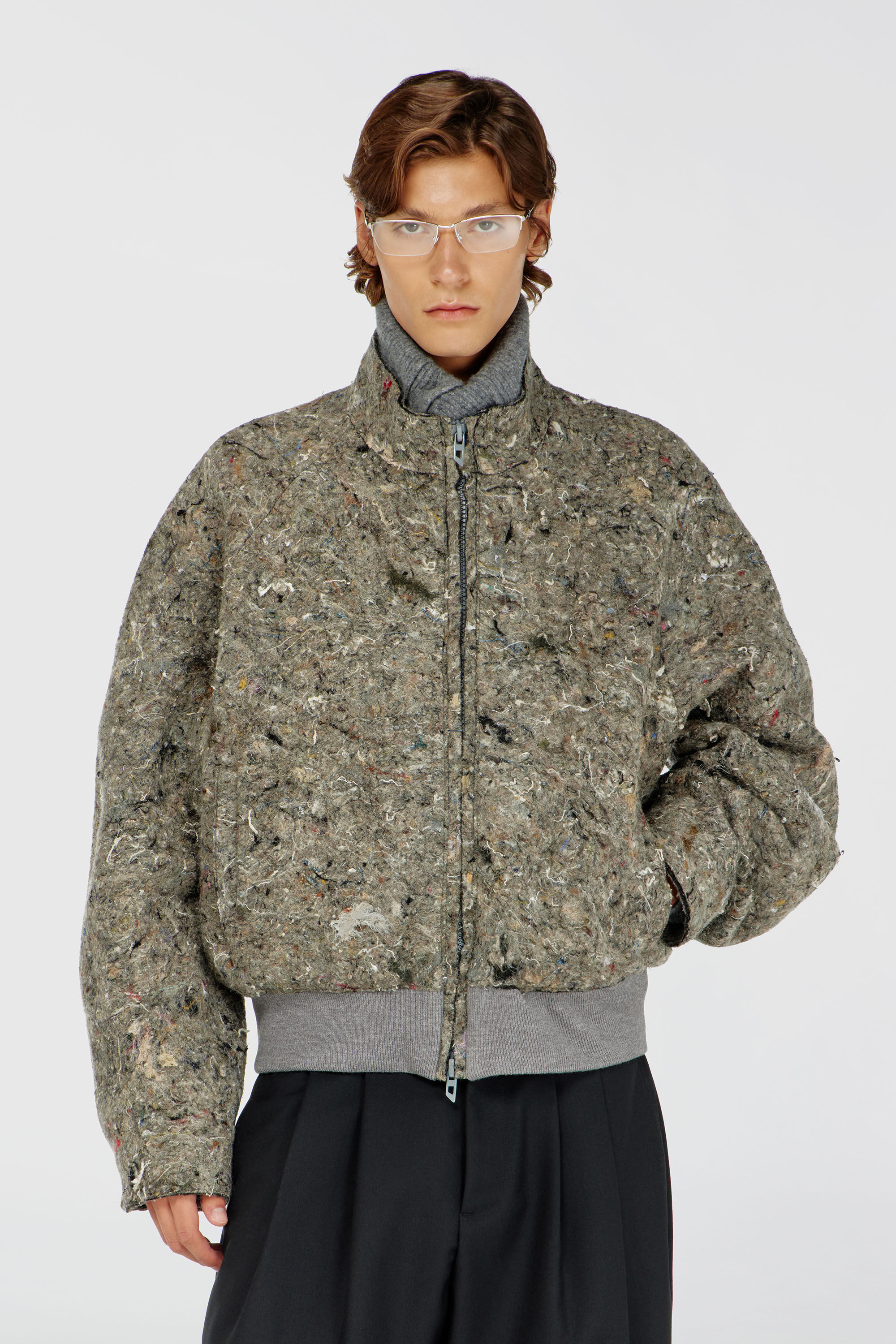 Diesel - J-DISTEM, Chaqueta de fieltro reciclado Hombre in Gris - 3