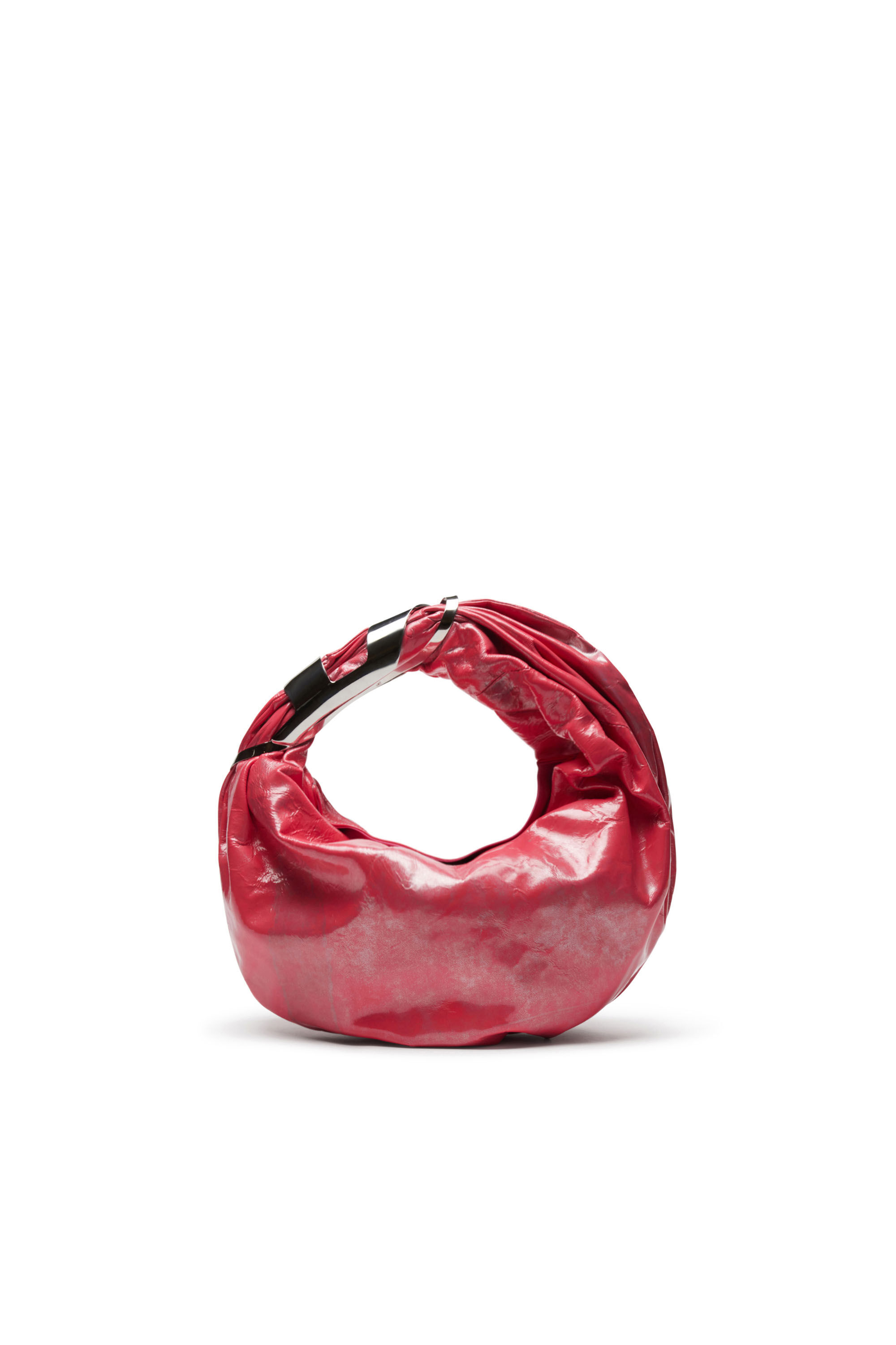 Diesel - GRAB-D HOBO S, Mujer Grab-D S-Bolso hobo de cuero metálico in Rosa - Image 1