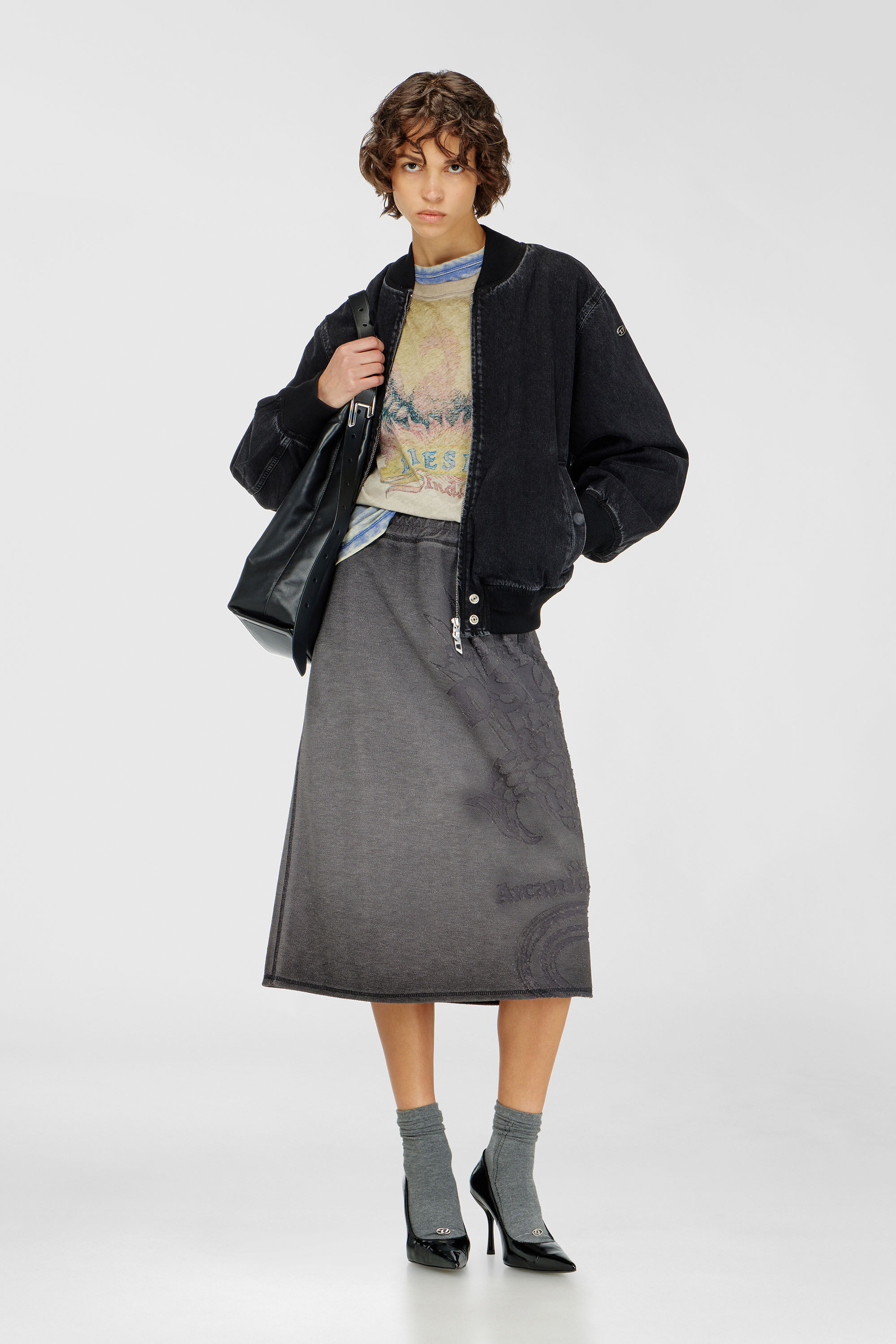 Diesel - D-GUZ, Chaqueta bomber en denim Unisex in Negro - 7