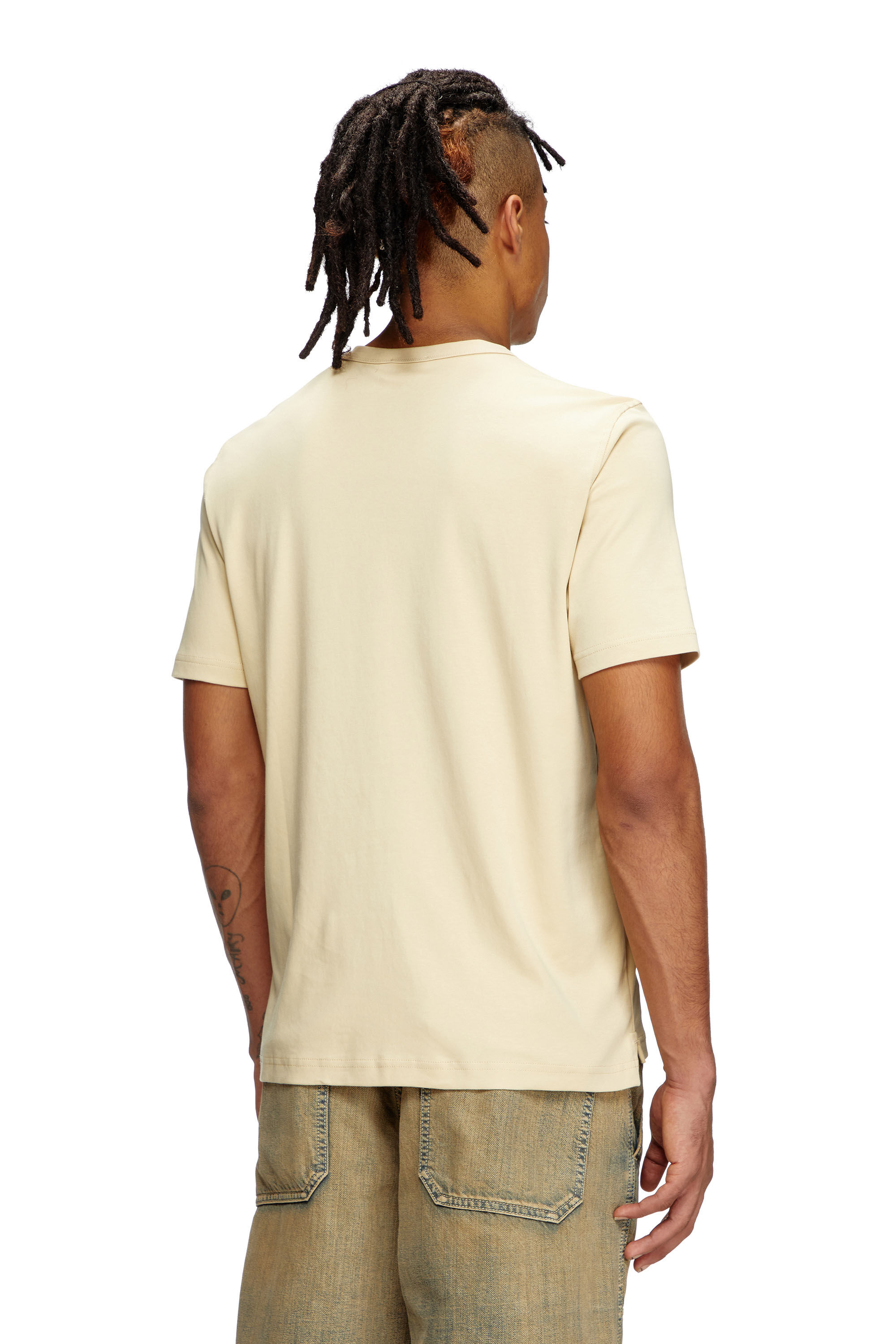 Diesel - T-ADJUST-SLITS-R17, Camiseta con bordado de logotipo a tono Hombre in Beige - 4