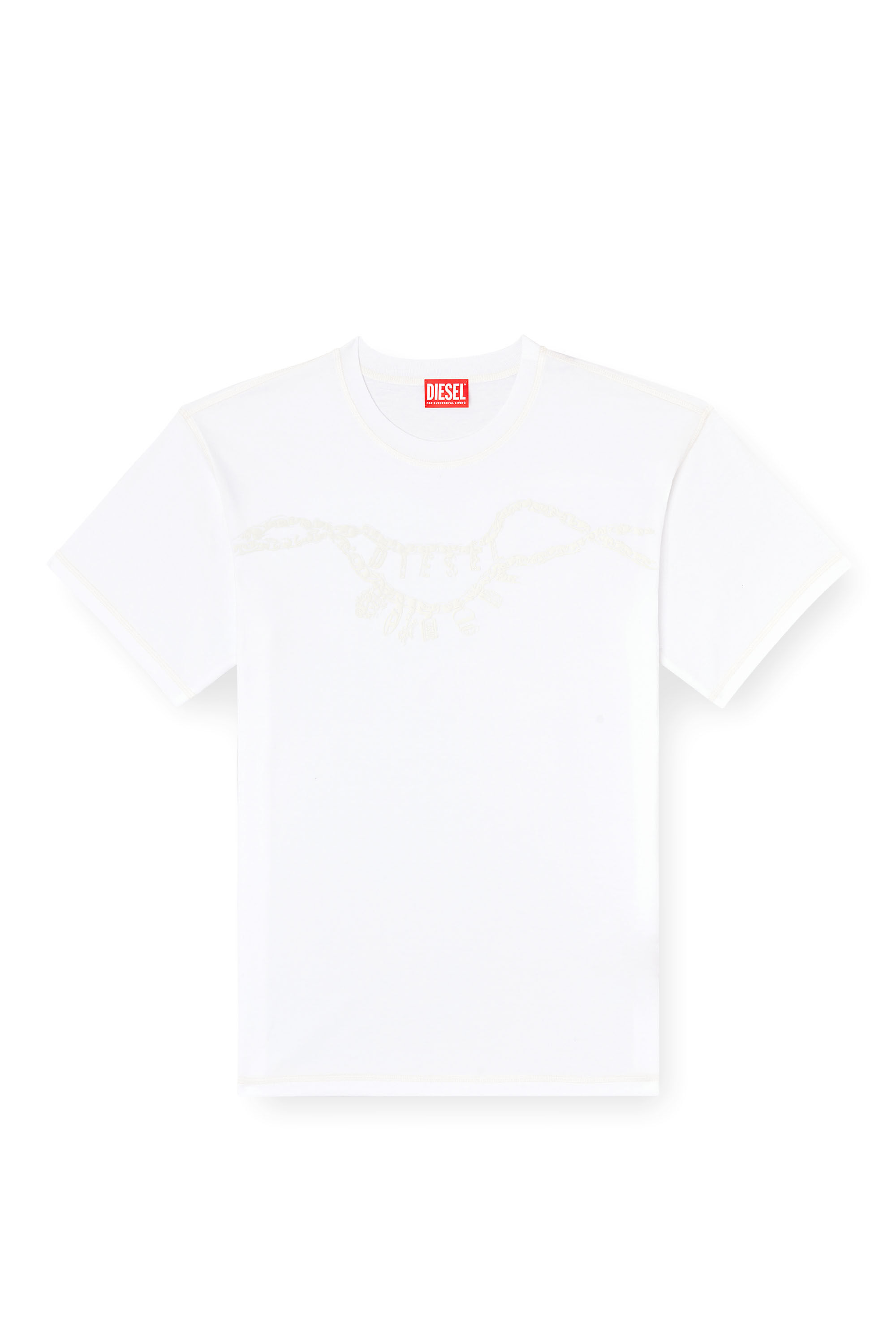 Diesel - T-NORM-HOSHI, Camiseta con estampado de collar con colgante Unisex in Blanco - 2