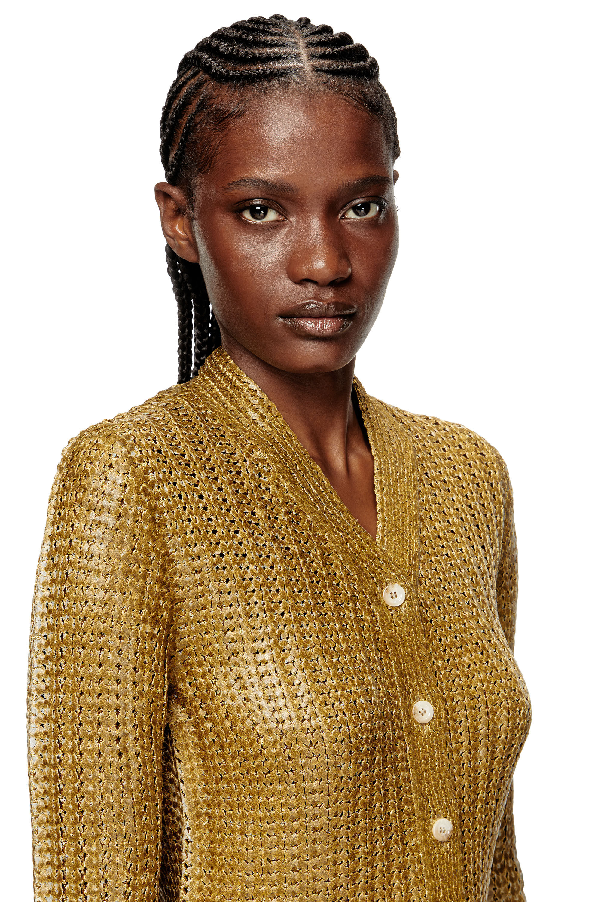 Diesel - M-MILLO, Cárdigan de canalé con efecto brillante Mujer in ToBeDefined - 5