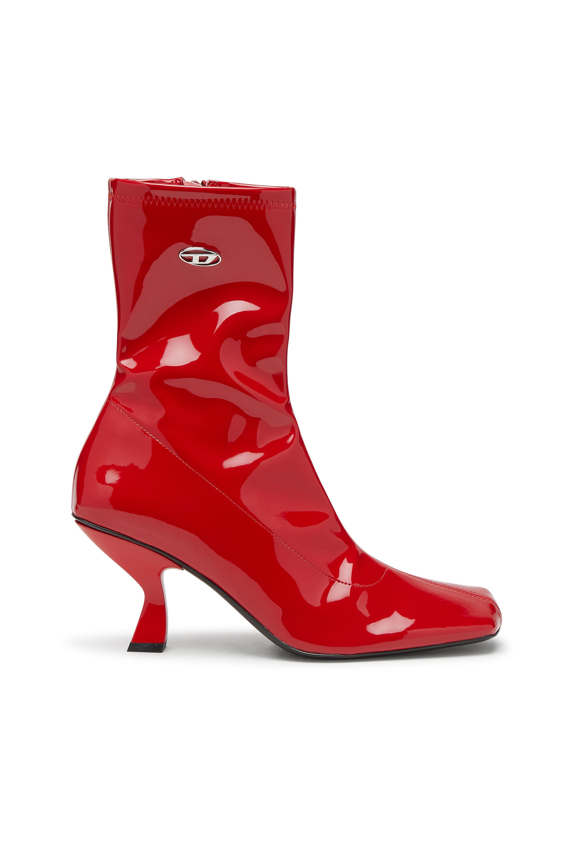 Diesel - D-AMBER MD BT, D-Amber-Botines de poliuretano elástico de charol Mujer in Rojo - 1