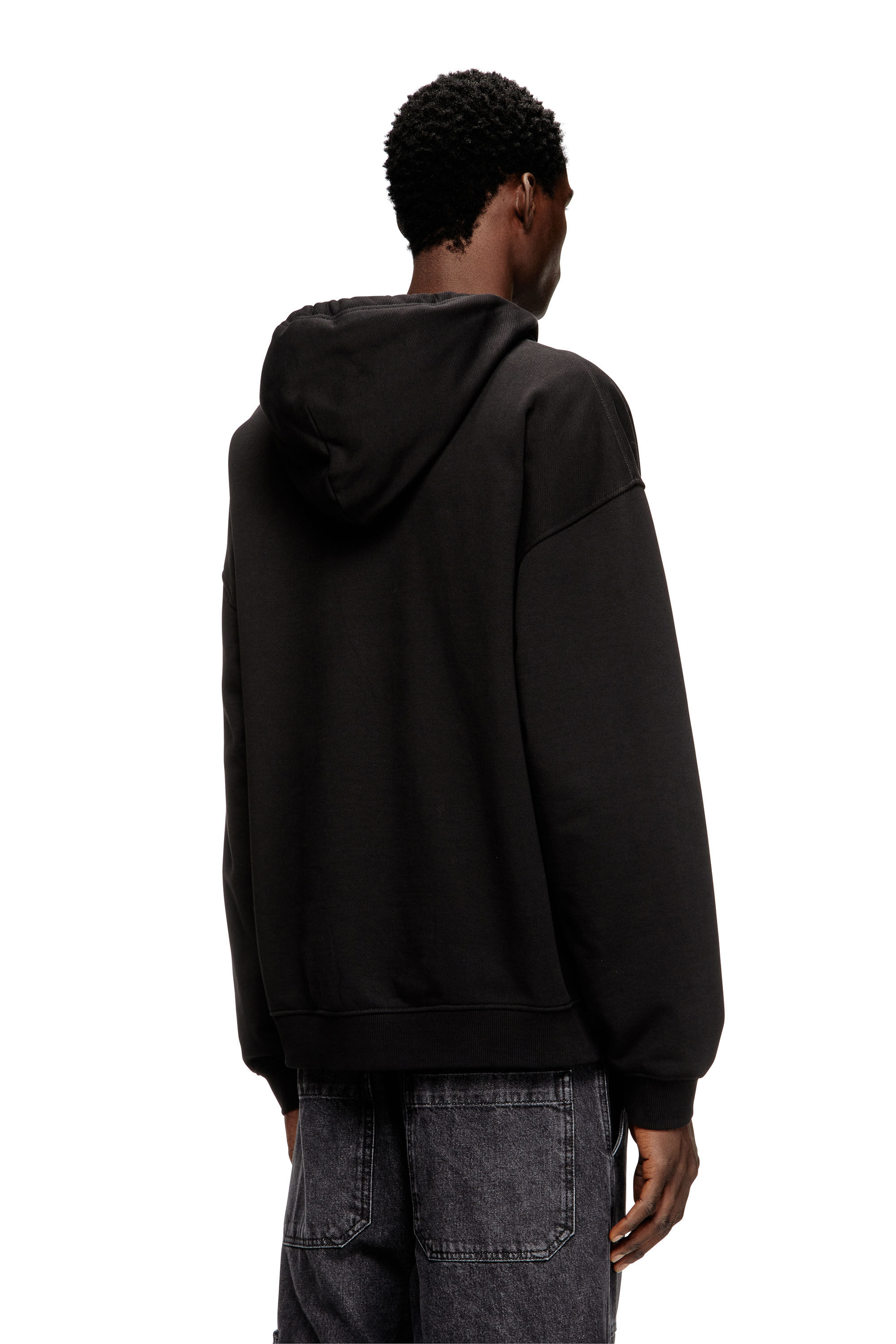 Diesel - S-BOXT-HOOD-DCO, Sudadera de corte relajado con bolsillo canguro Hombre in Negro - 4