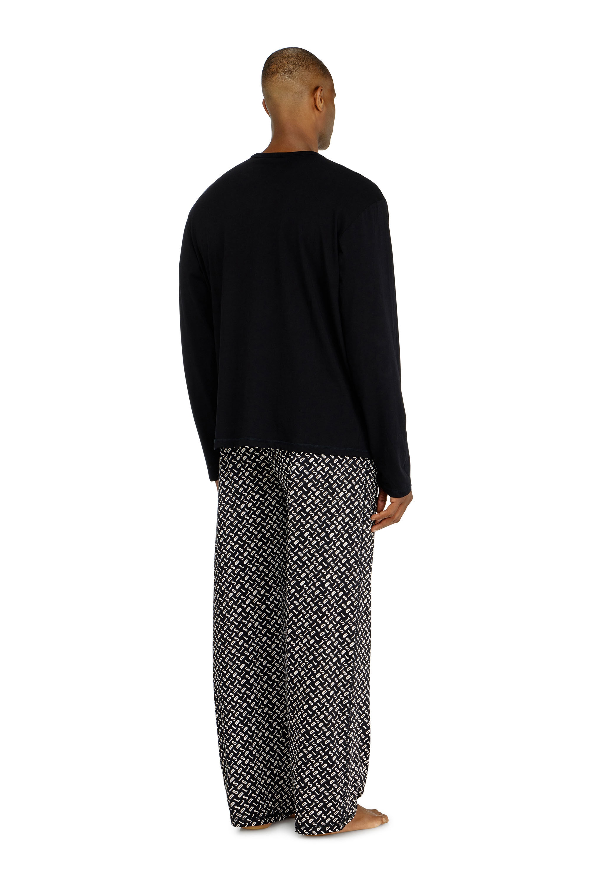 Diesel - SET-NOLAN-D-BOX, Pijama de algod&oacute;n con pantal&oacute;n estampado Hombre in Negro - 2
