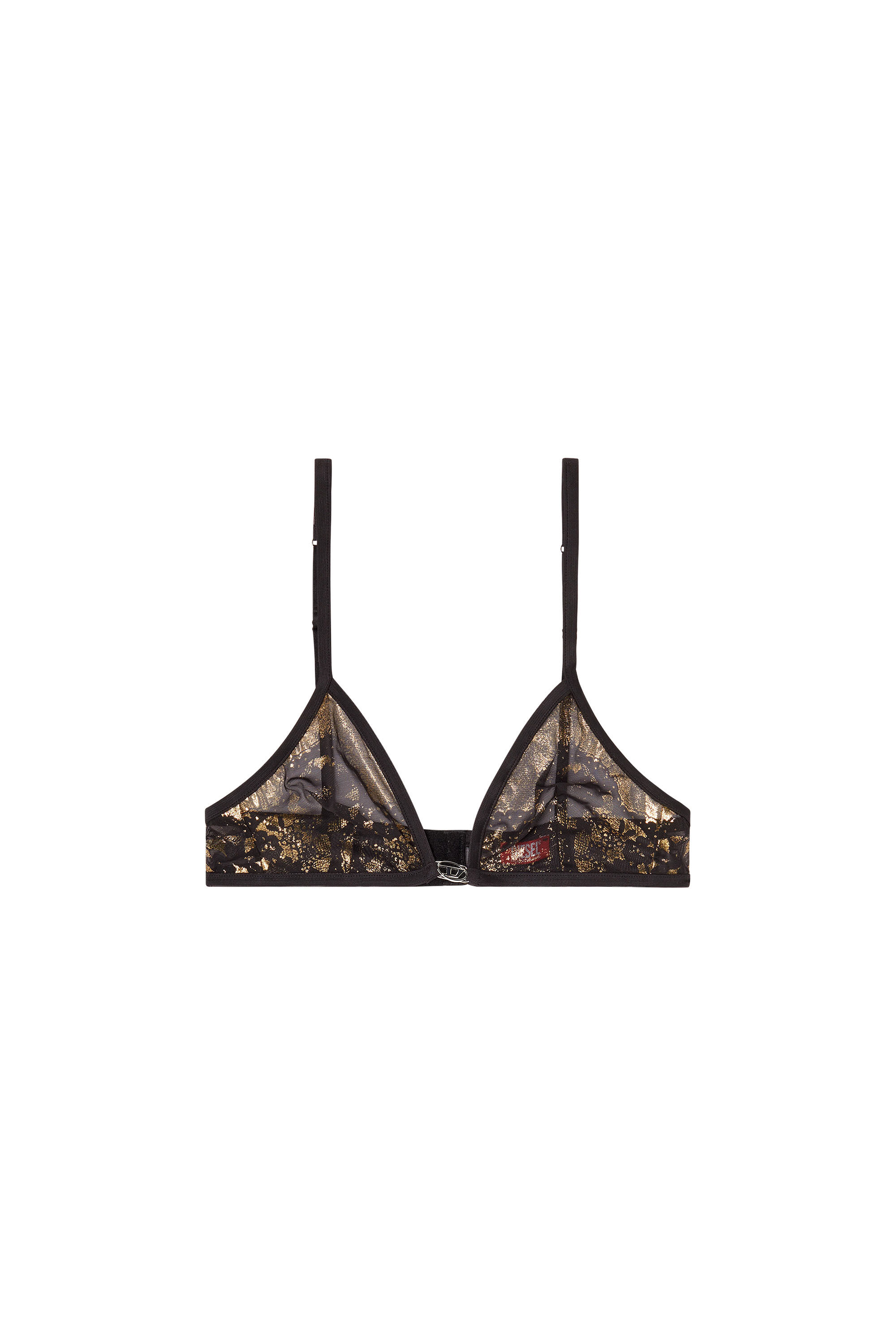 Diesel - LUNA-GFT, Sujetador de tul stretch con efecto met&aacute;lico Mujer in Negro - 2