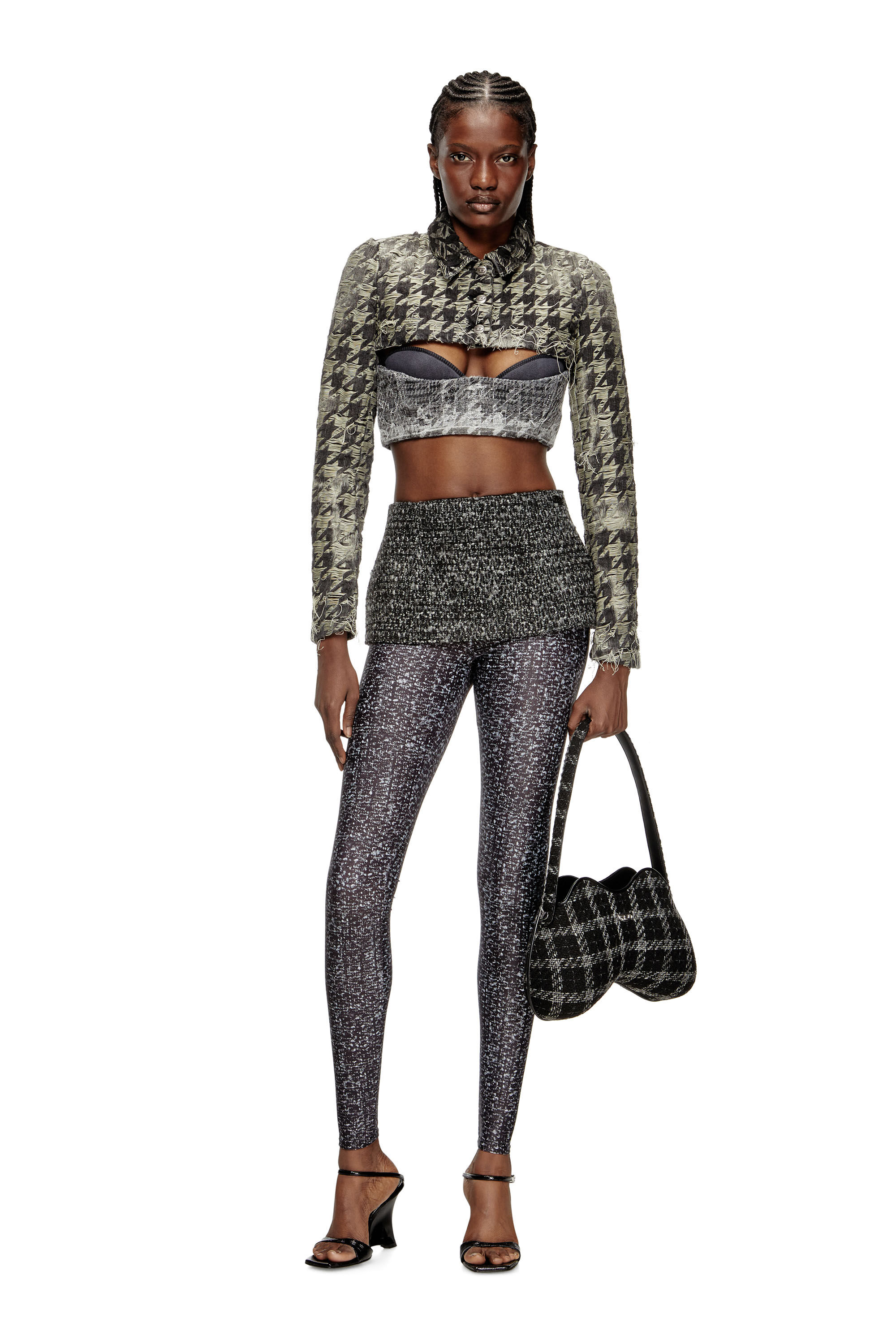 Diesel - DE-ANSIS-FSH2, Bolero en denim con tejido de pata de gallo Mujer in Multicolor - 1