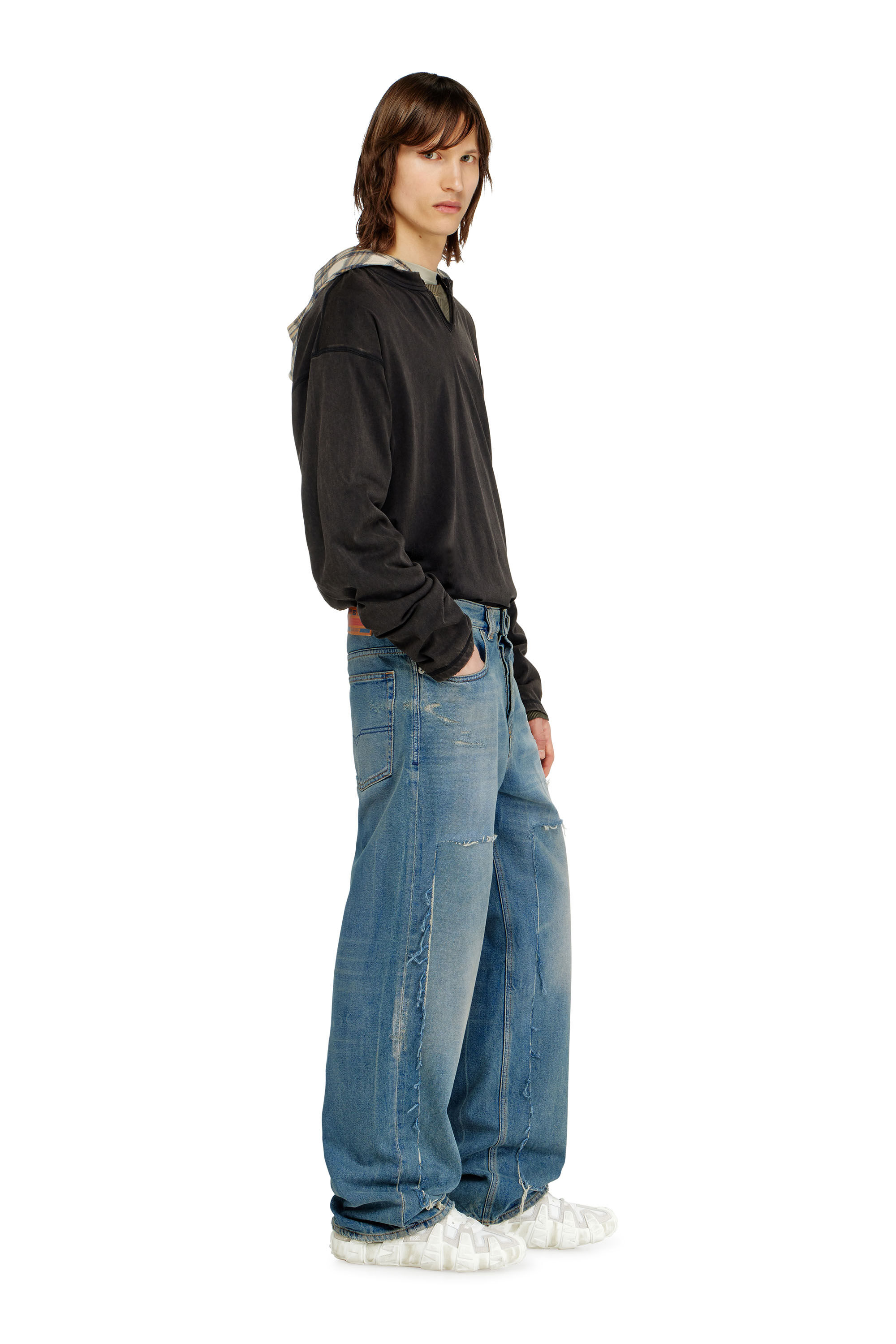 Diesel - Relaxed Jeans 2001 D-Macro 09N27 Hombre, Azul medio - 2