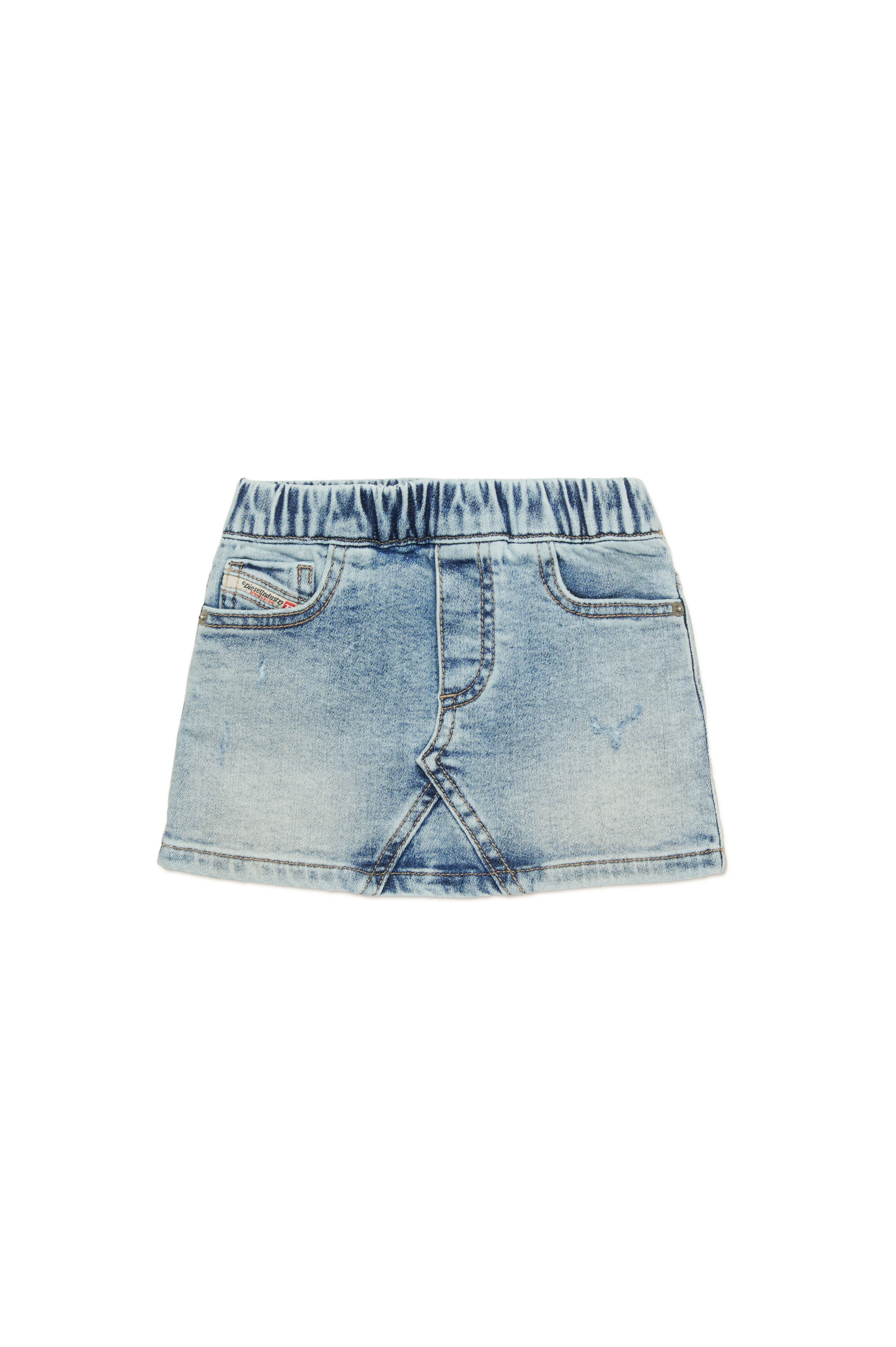 Diesel - GERRYB JJJ, Minifalda de JoggJeans con efecto desgastado Mujer in Azul marino - 1
