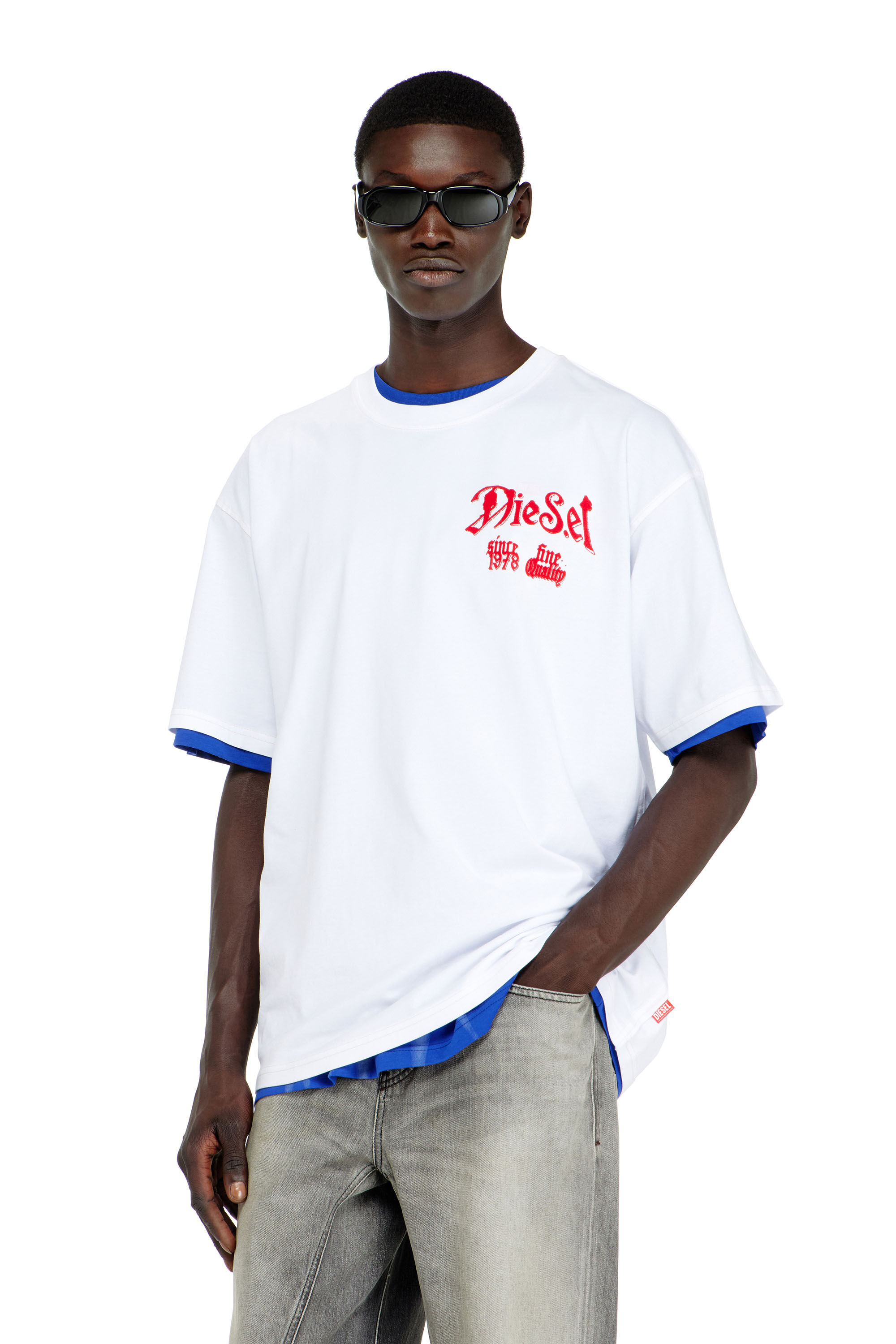 Diesel - T-BOXT-AA2, Camiseta de algod&oacute;n con gr&aacute;fico flocado Hombre in ToBeDefined - 3