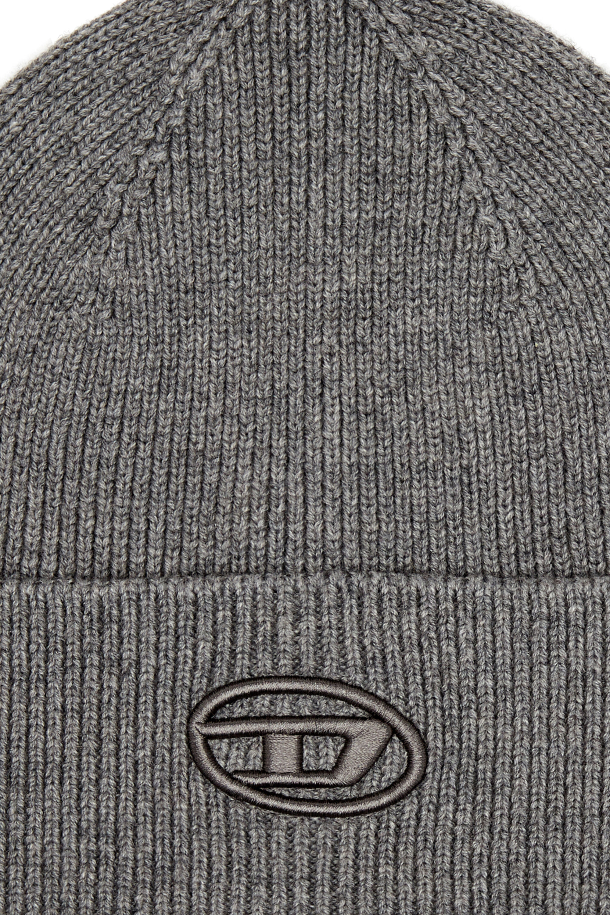Diesel - K-CODER-FULLY B, Gorro en canal&eacute; con la D bordada Unisex in Gris - 3