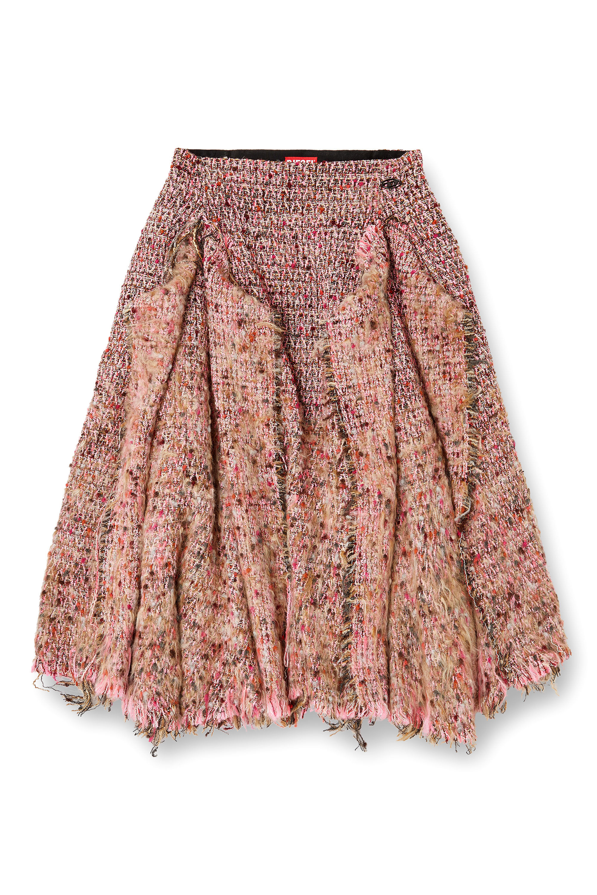 Diesel - O-RIELLA, Falda de bouclé cepillado con dobladillo deshilachado Mujer in Rosa - 2