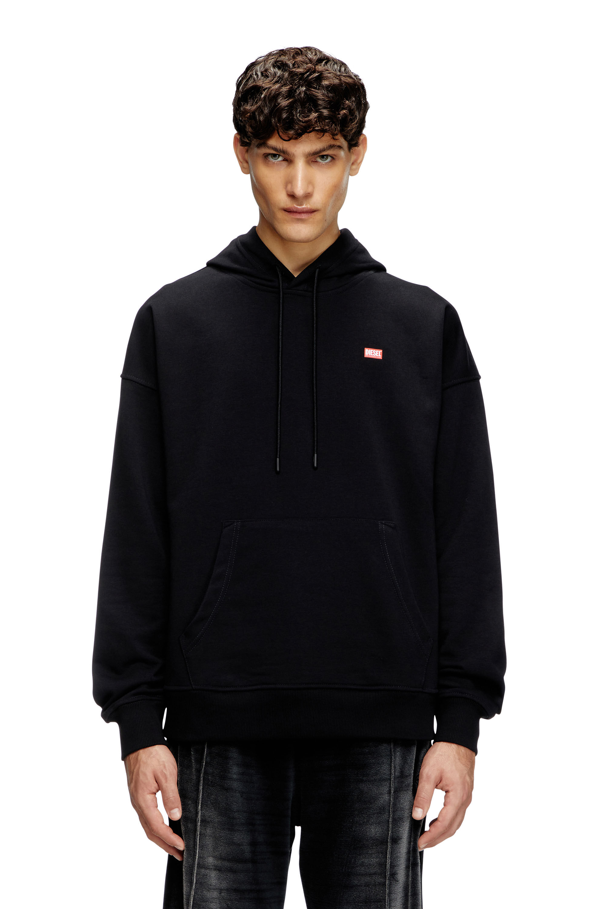 Diesel - S-ROB-HOOD-R1, Sudadera con capucha con logotipo pequeño Hombre in Negro - 3