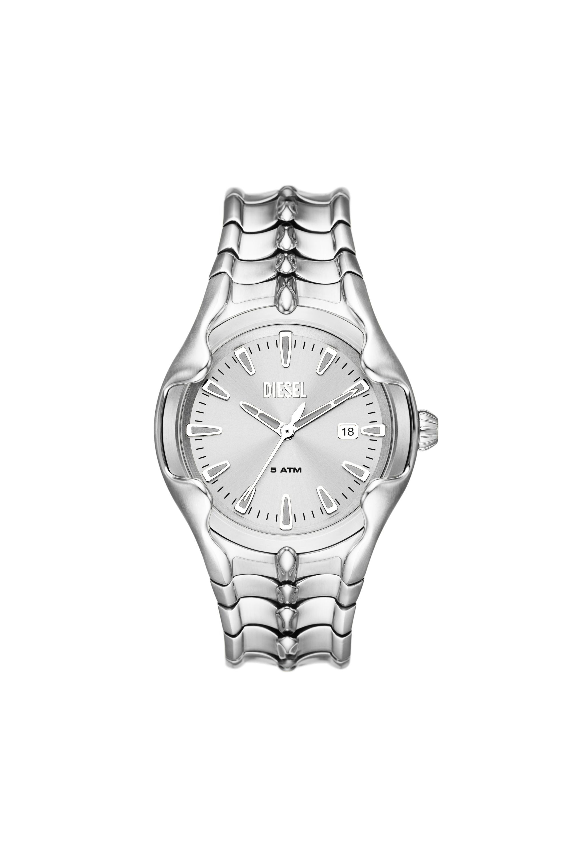 Men's Vert Three-Hand Date Stainless Steel Watch | Silver | Diesel