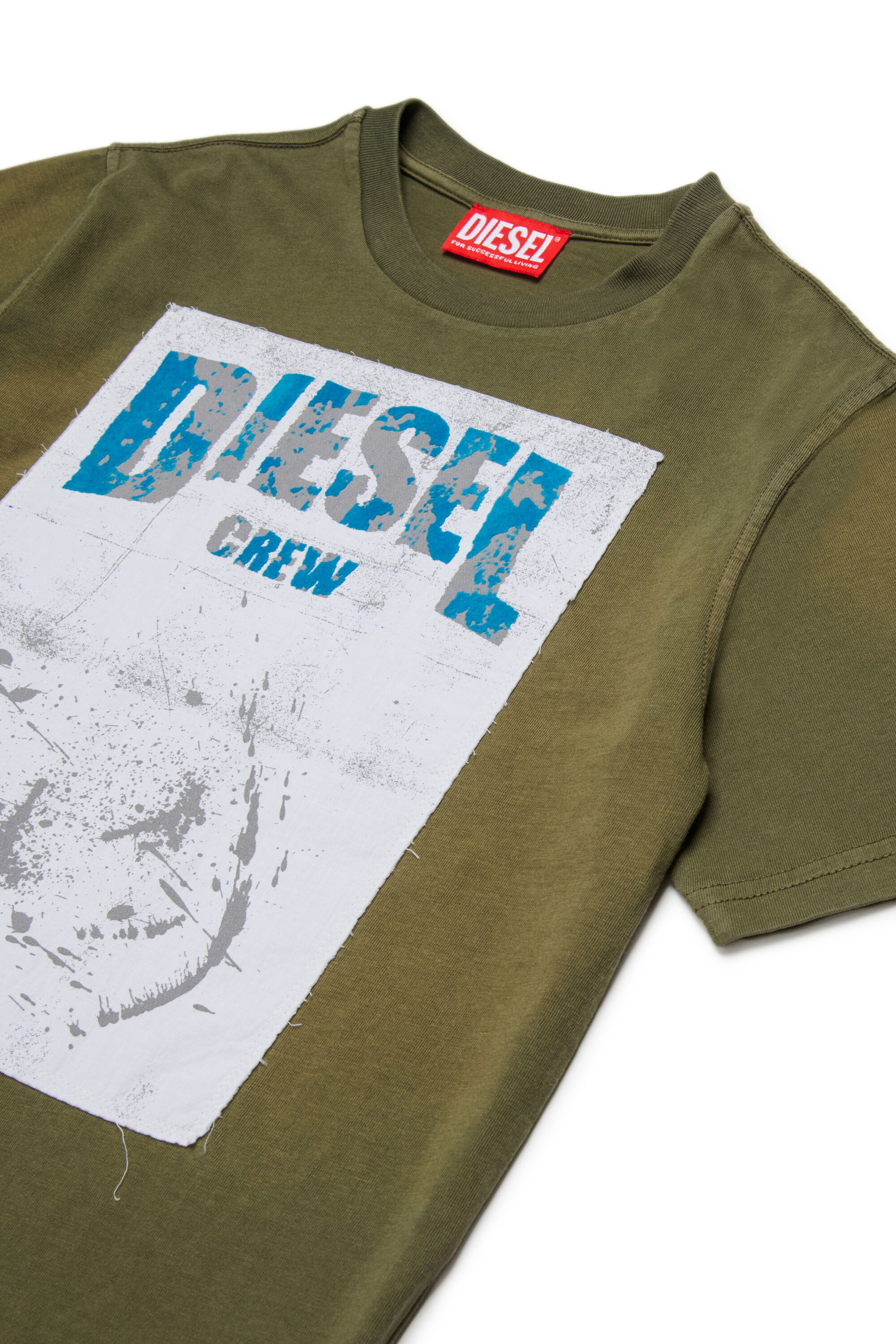 Diesel - TBERS OVER, Camiseta de algod&oacute;n con estampado gr&aacute;fico de Diesel afelpado Hombre in Verde - 3