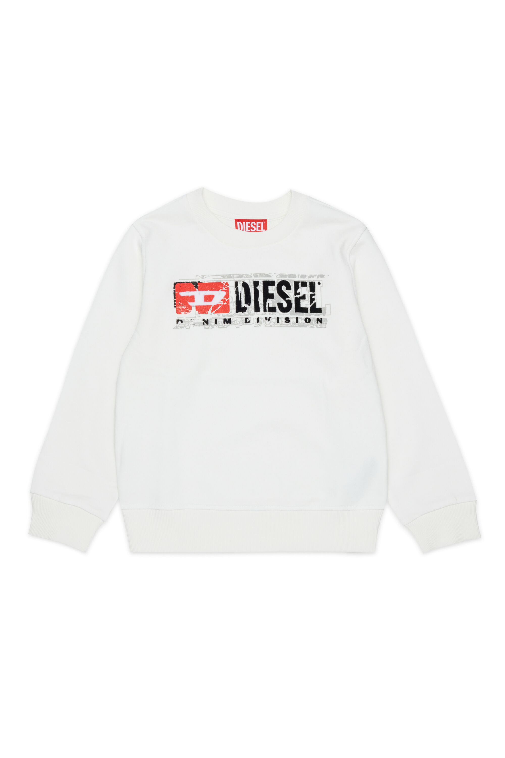 Diesel - SLOMIX, Sudadera con logo efecto desgastado Hombre in Blanco - 1