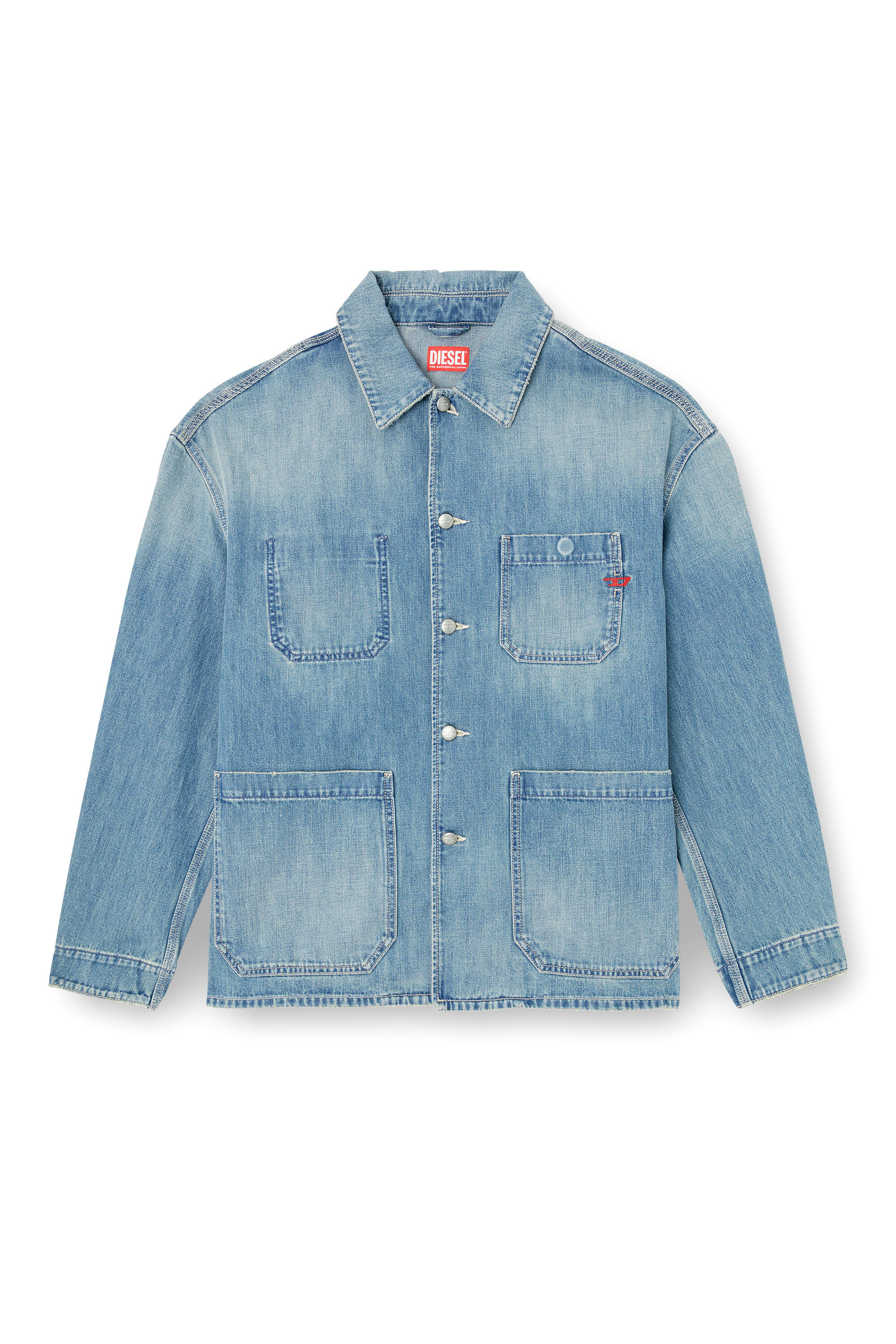 Diesel - D-STACK-U, Chaqueta de denim de estilo utility Unisex in Azul marino - 2