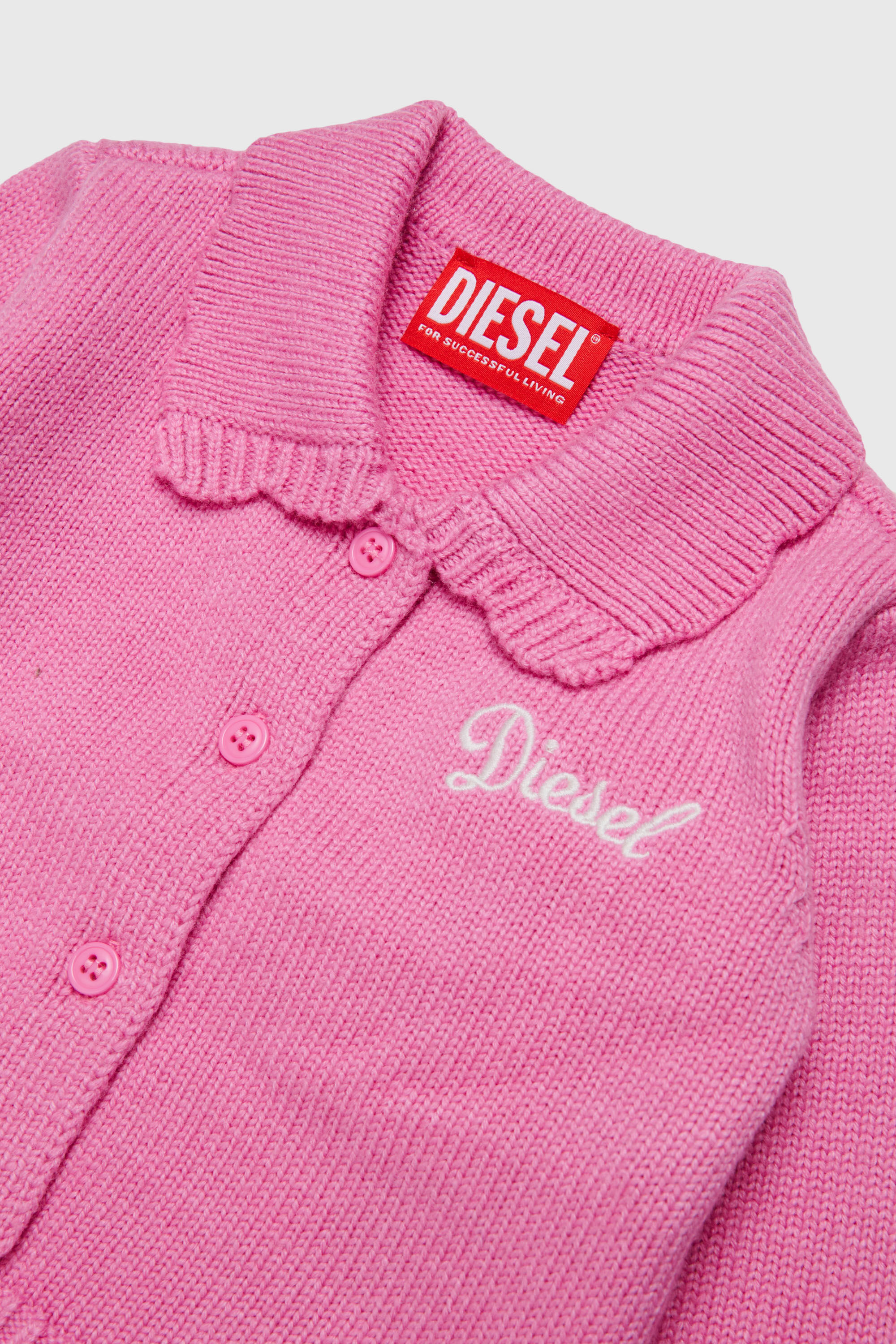 Diesel - KSCALOB, C&aacute;rdigan enriquecido con cashmere y cuello festoneado Mujer in Rosa - 3