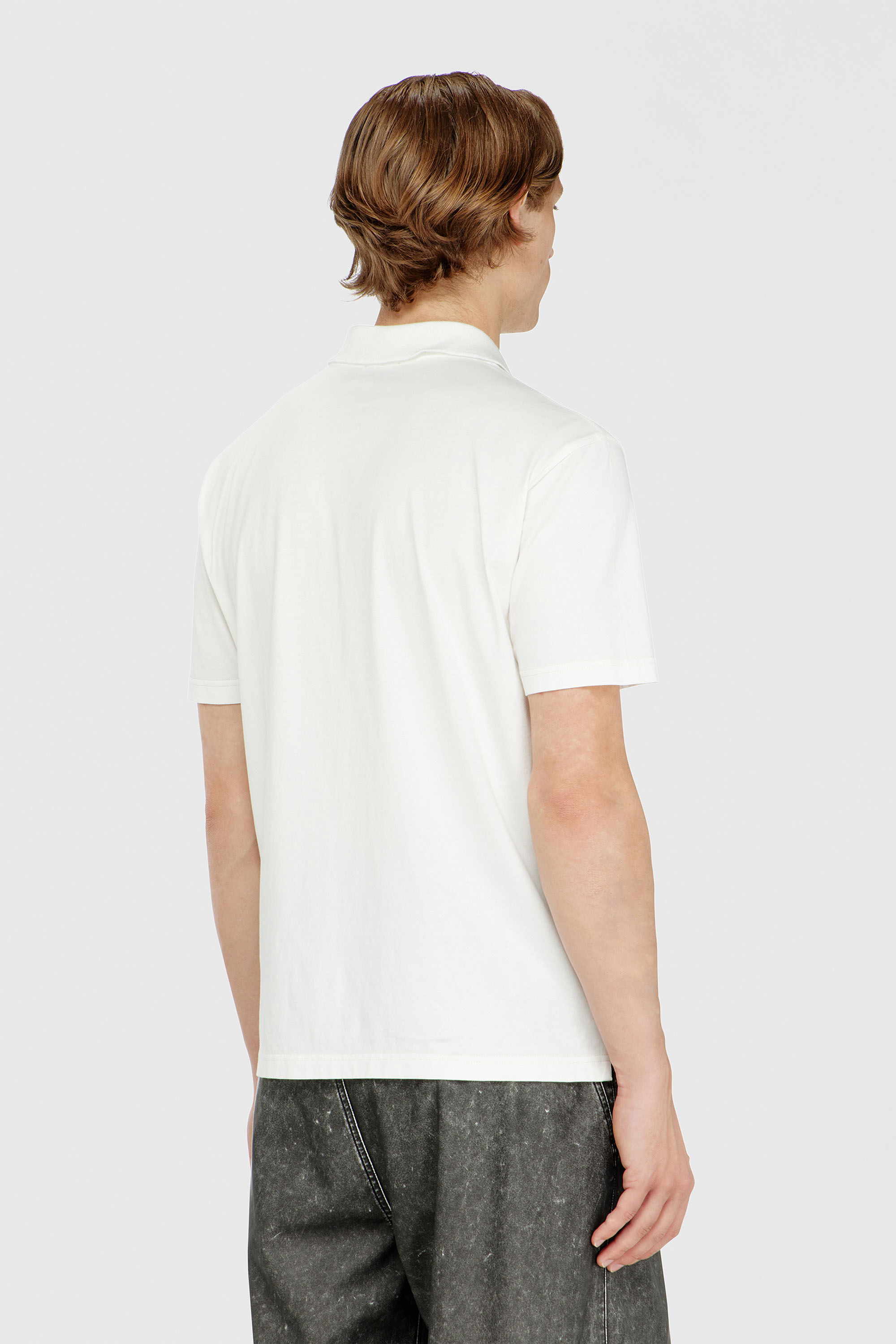 Diesel - T-REJUST-PIPING, Polo con ribetes en contraste Hombre in Blanco - 4