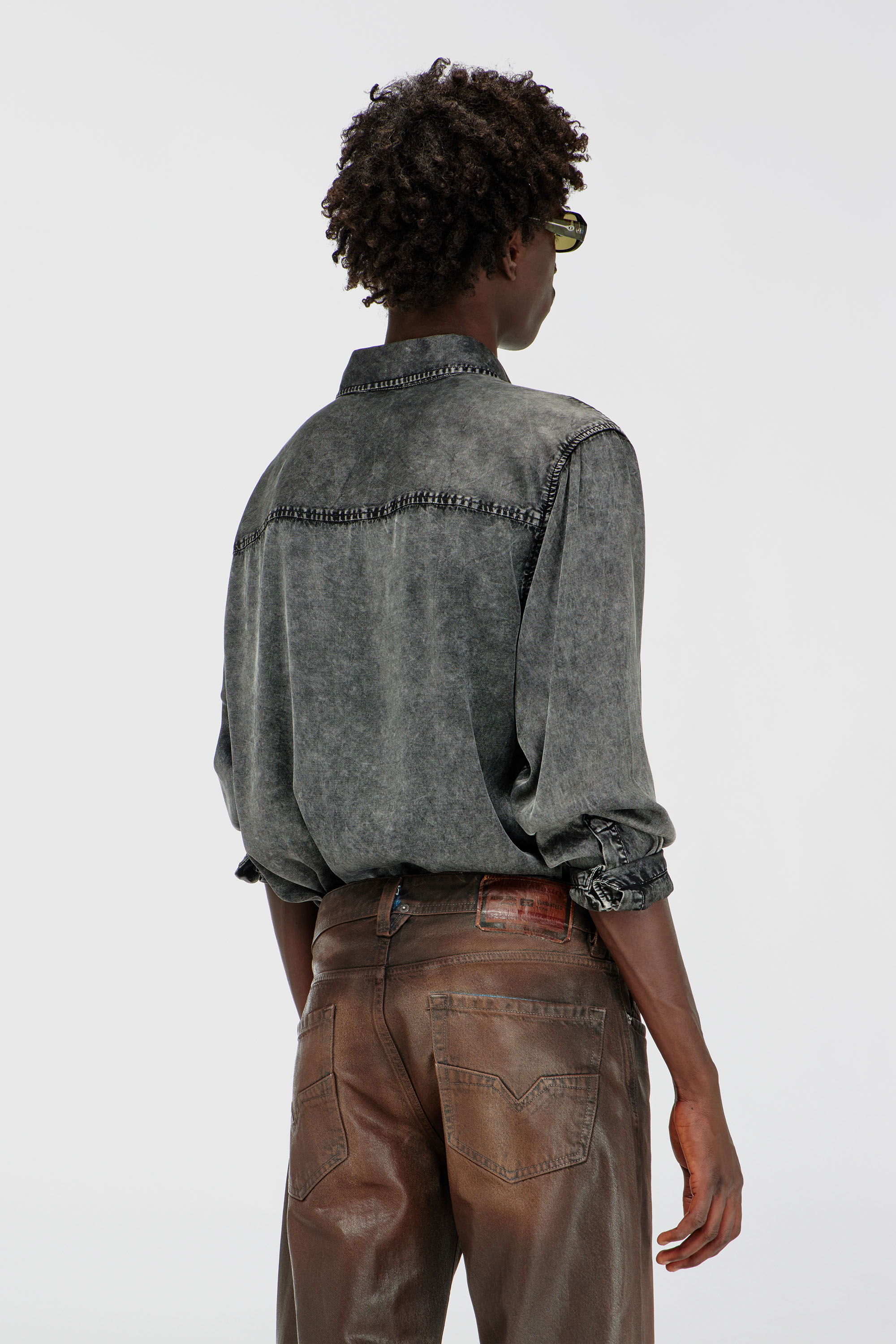 Diesel - S-SIMPLY-NIBC, Camisa fluida de viscosa efecto denim Hombre in ToBeDefined - 3