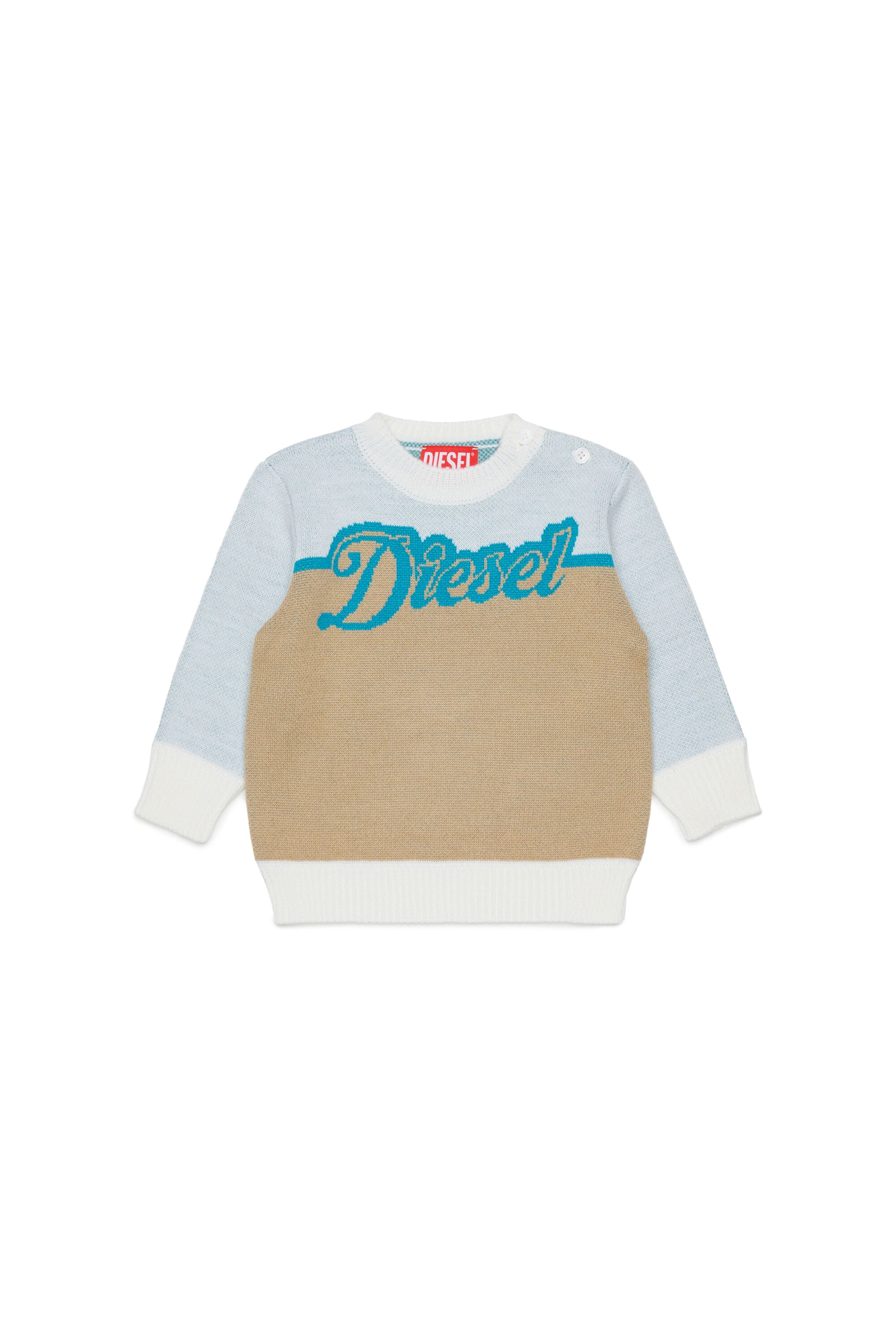 Diesel - KBLOB, Jersey de mezcla de lana con logo Diesel Unisex in Blanco - 1