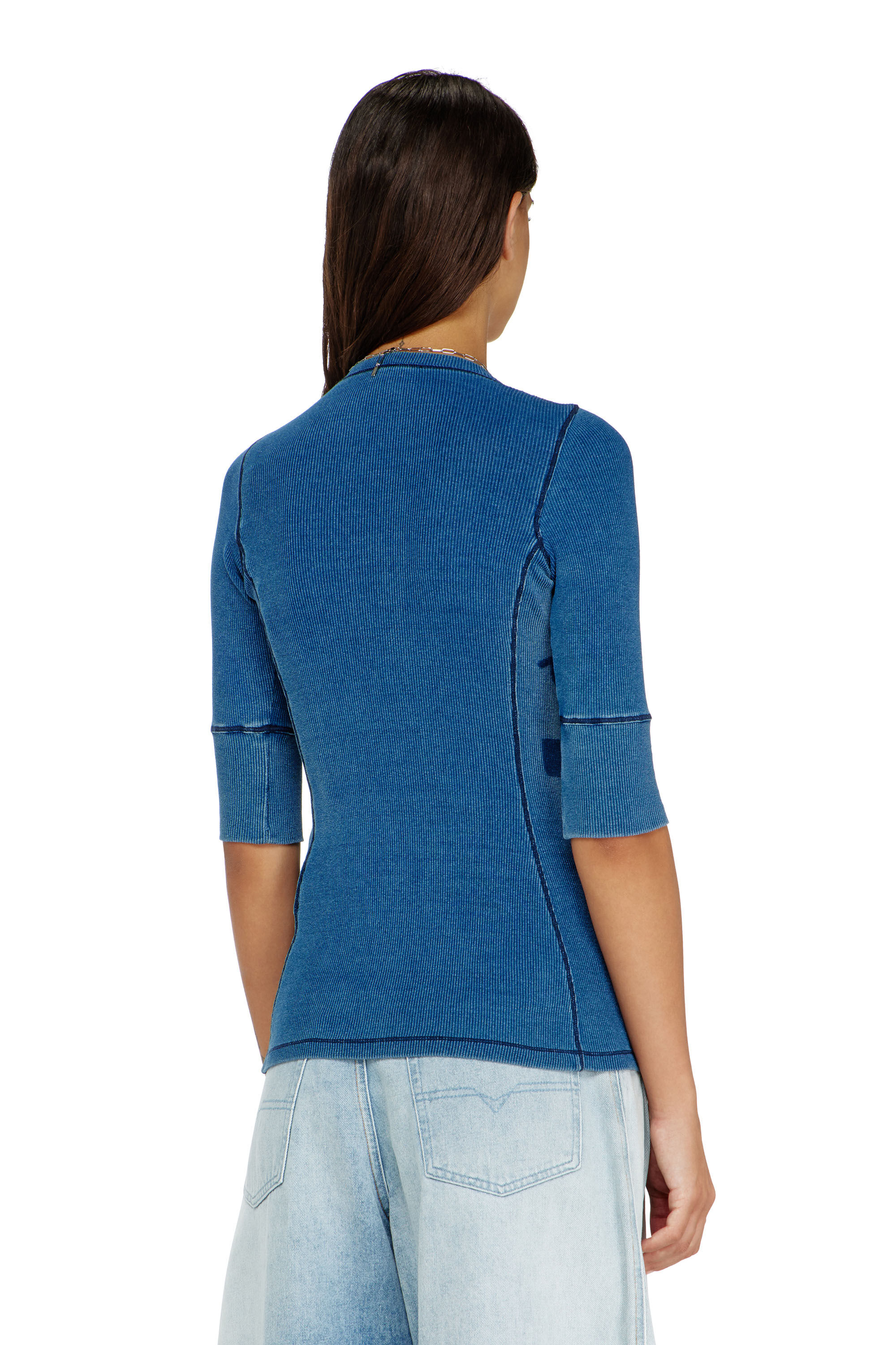 Diesel - T-EREME, Top henley con efecto shadow-patch Mujer in ToBeDefined - 4