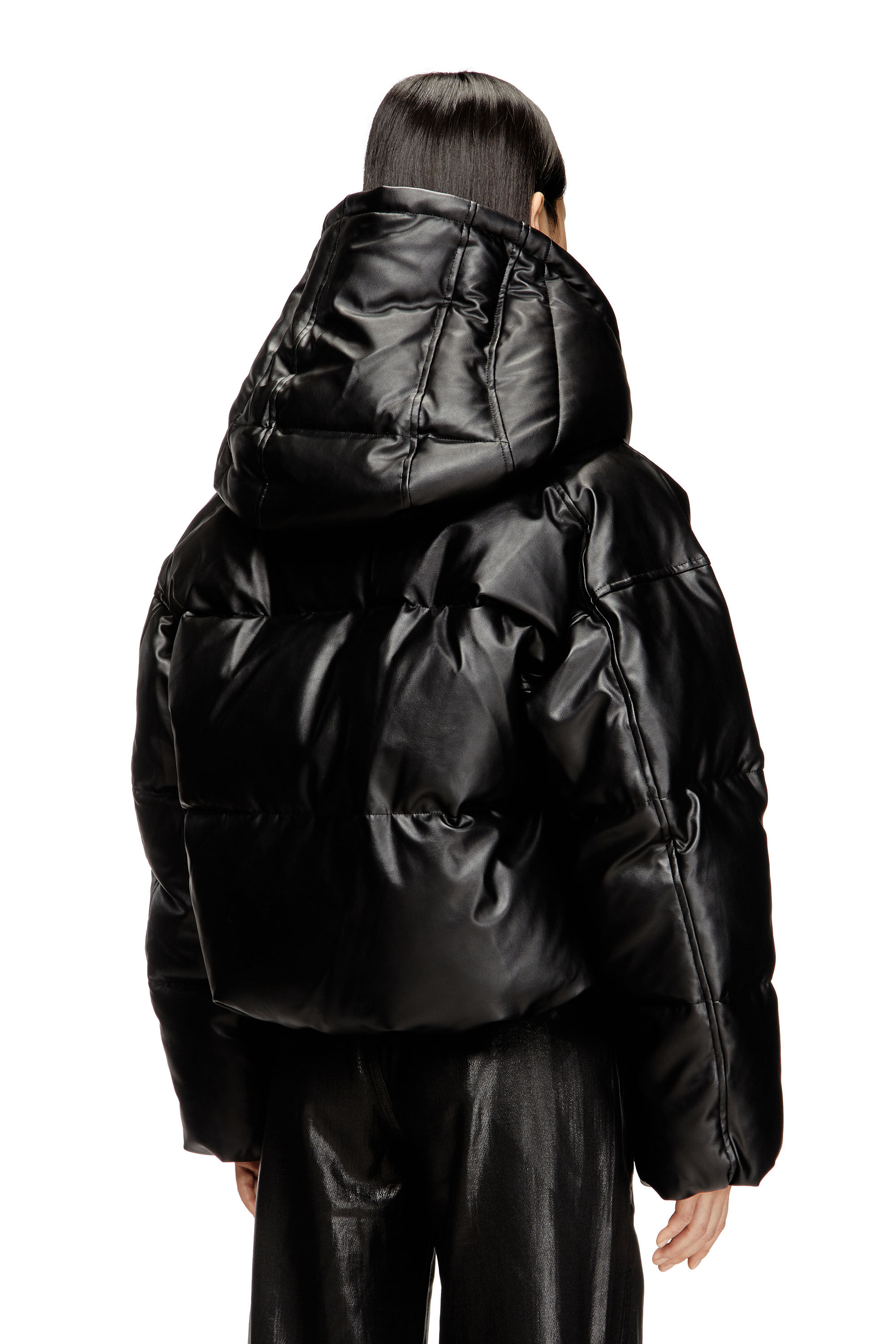 Diesel - W-ILLEY, Chaqueta acolchada con capucha en tejido recubierto Mujer in ToBeDefined - 4
