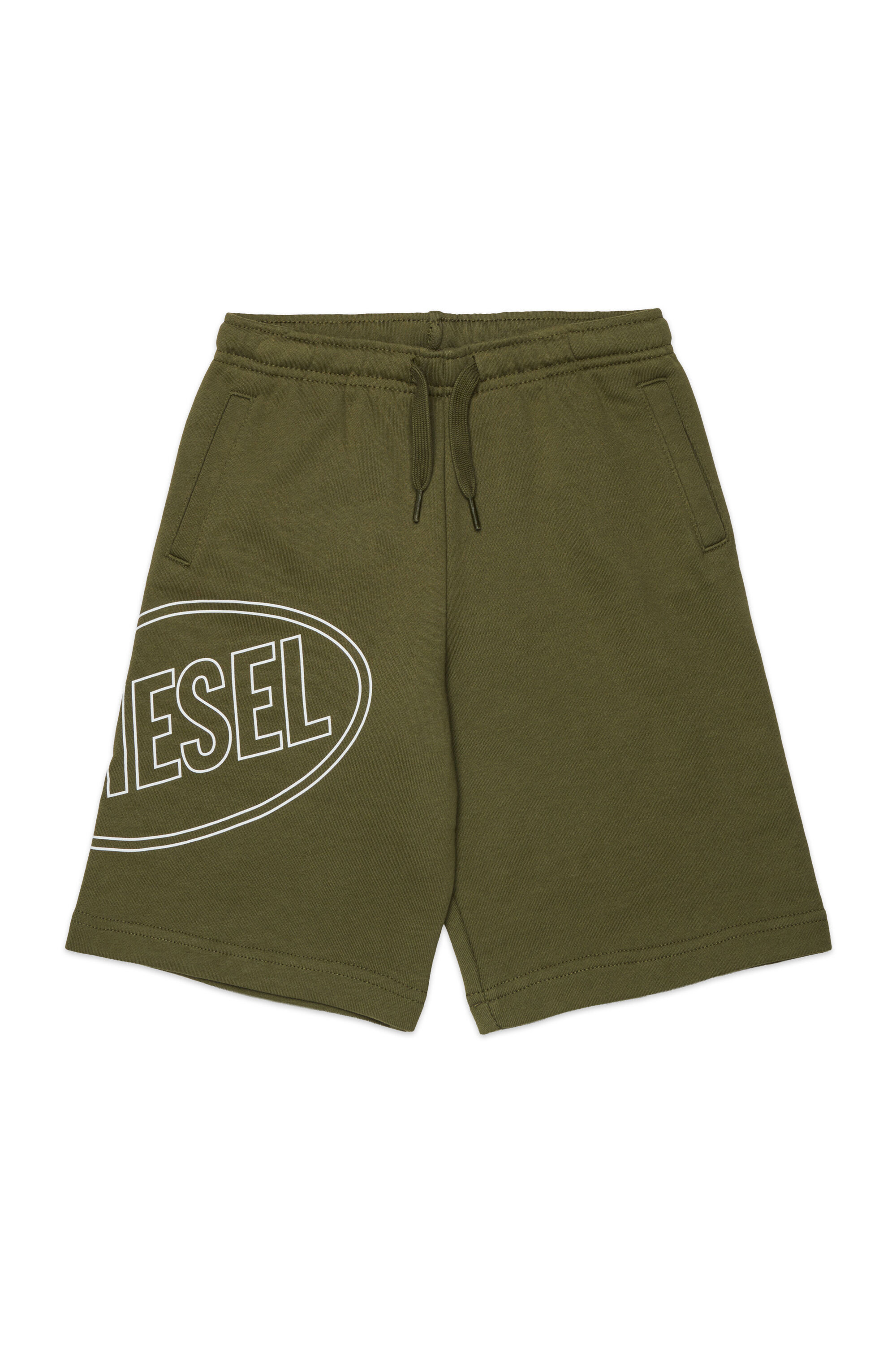 Diesel - PCIRCLE SHORT, Bermudas de algod&oacute;n con maxi estampado Hombre in Verde - 1